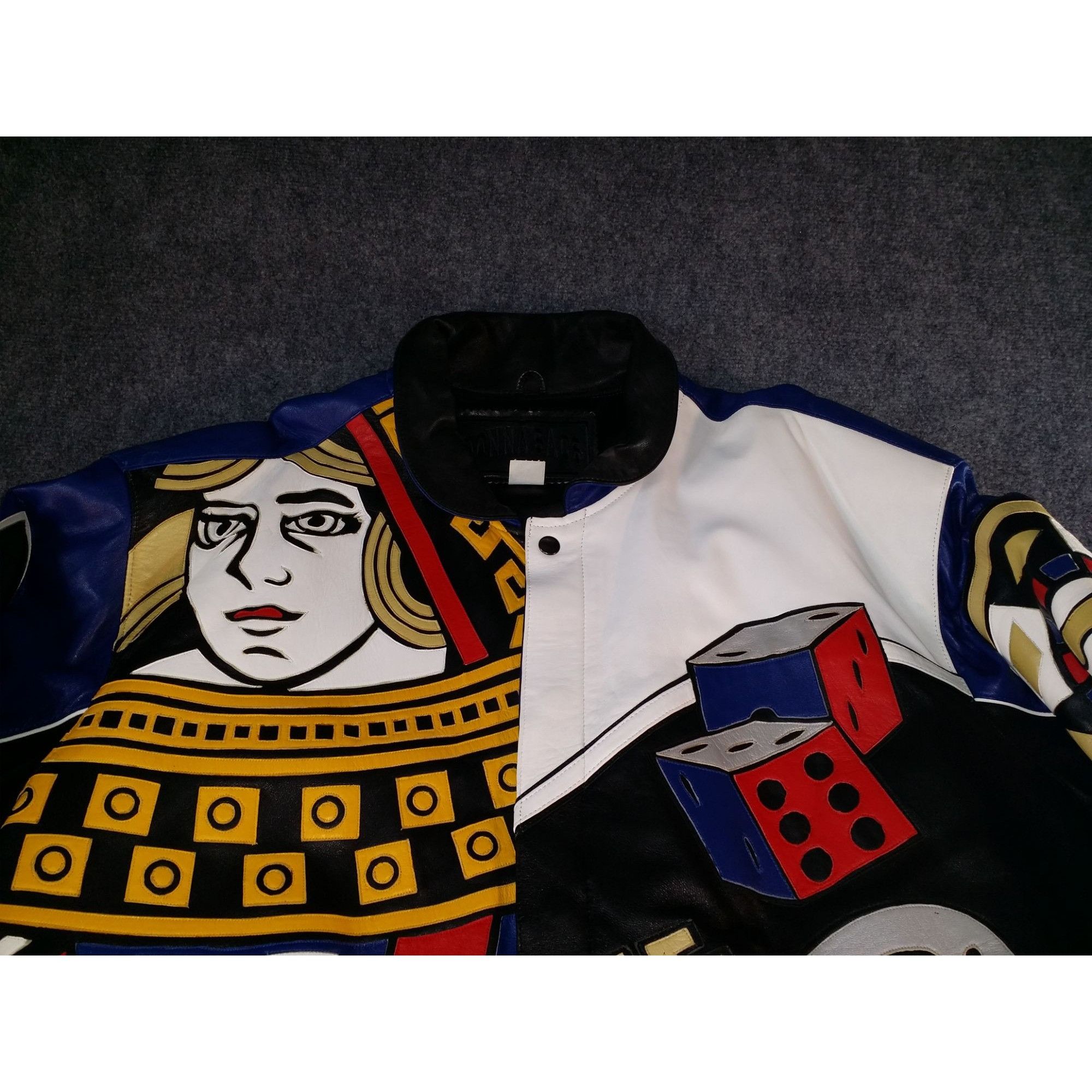 Vintage Vintage Rare 1990s King Detroit Casino Gambling Leather Jack Size US XL / EU 56 / 4 - 2 Thumbnail