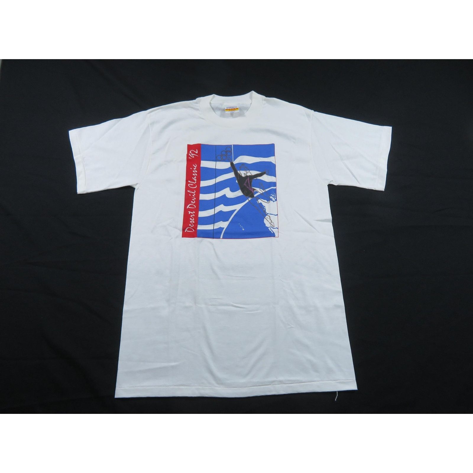 Other Desert Devil Classic Olympics Ring White T-shirt Sz L 1992 Size US L / EU 52-54 / 3 - 1 Thumbnail