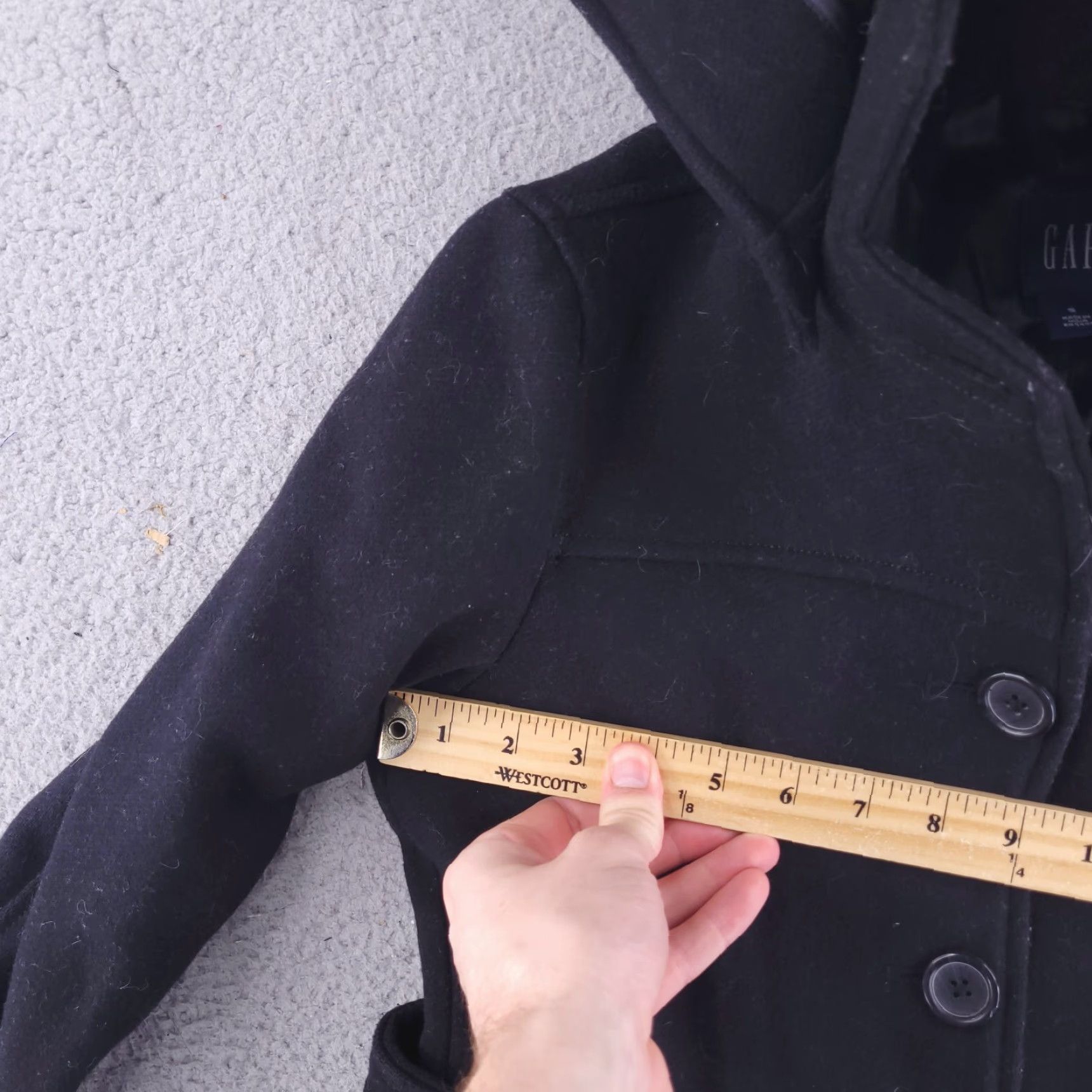 Gap Gap Coat Womens Small Wool Black Hood Overcoat pea Coat - Overcoat - Hooded - Wool - Black - Gap - Womens - Small - Coat Size S / US 4 / IT 40 - 7 Thumbnail