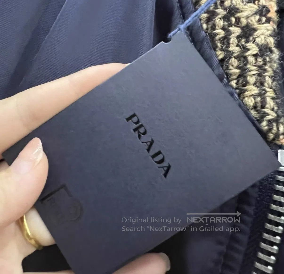 Prada Black Bomber Jacket with Knit Trim, Size L. Size US L / EU 52-54 / 3 - 4 Thumbnail