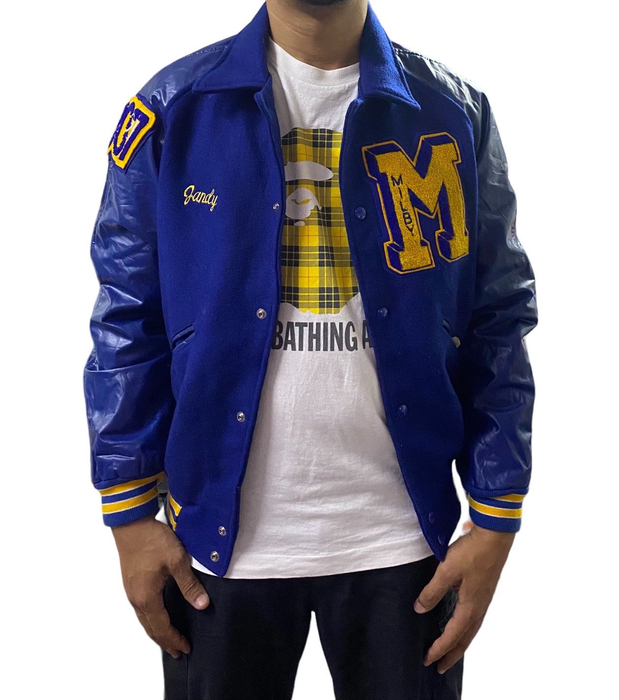 Vintage Vintage J.Faudoa Wool Varsity Jacket Size US S / EU 44-46 / 1 - 6 Thumbnail