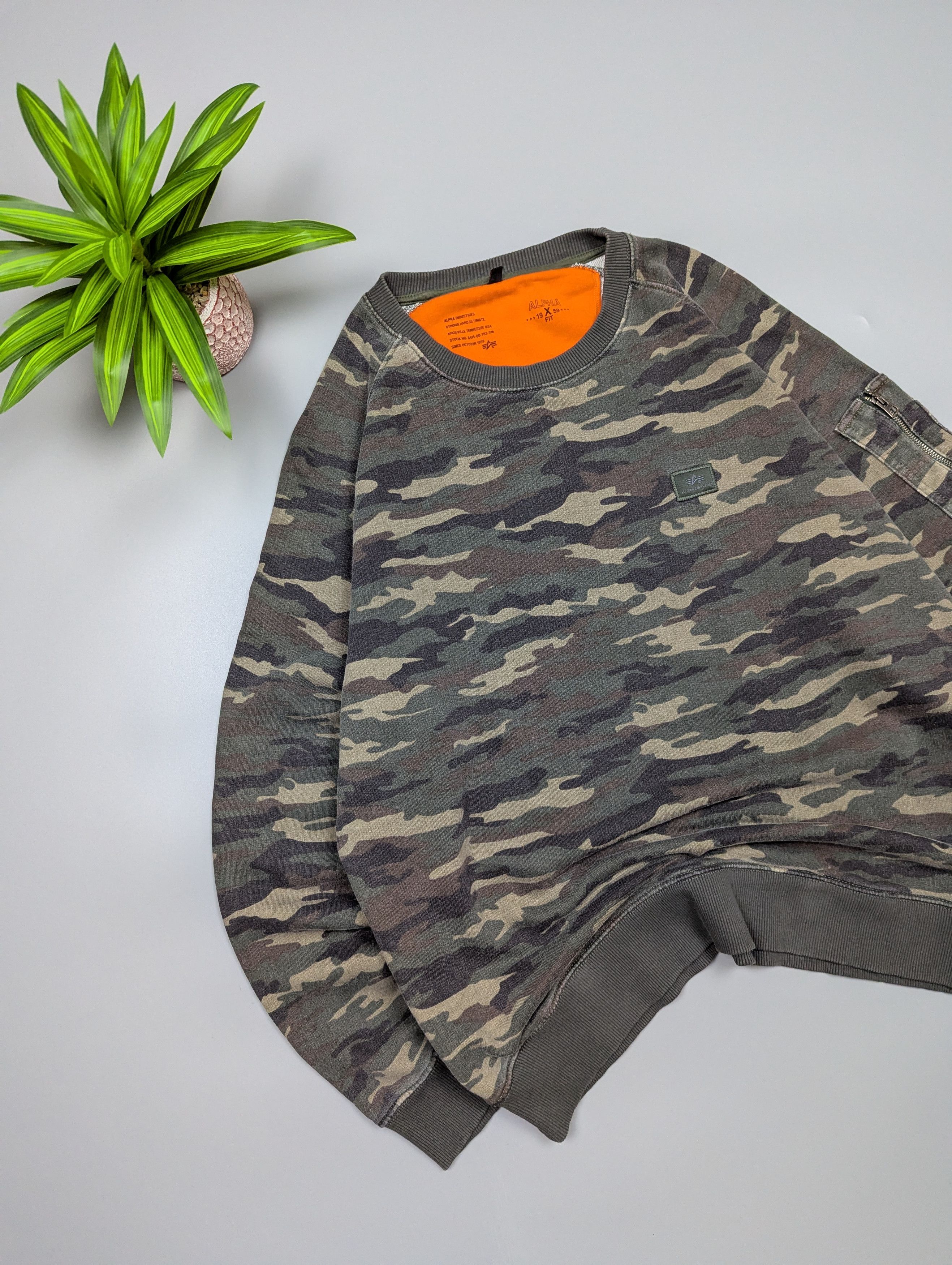 Alpha Industries ALPHA INDUSTRIES Men Military Camouflage Army Sweatshirt XXL Size US XXL / EU 58 / 5 - 2 Thumbnail