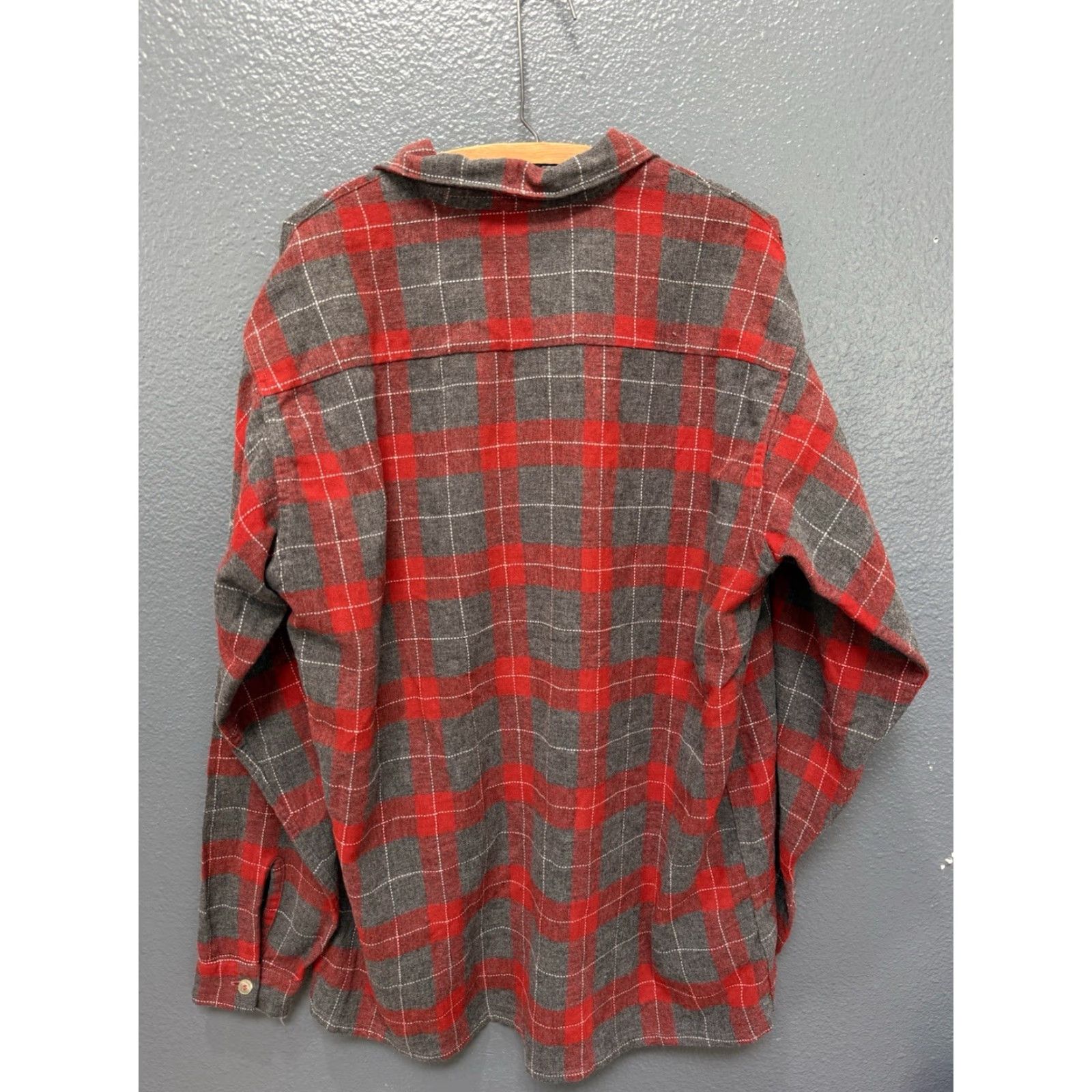 Vintage VINTAGE Brent Plaid Button-Up Wool Flannel Shirt L Red 60s Mens Tall Size US L / EU 52-54 / 3 - 5 Thumbnail