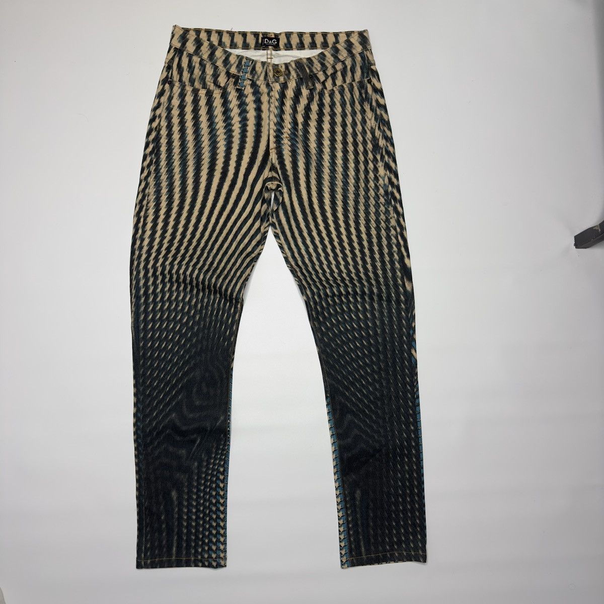 Dolce & Gabbana Vintage Dolce & Gabbana Striped Pattern Jeans – Size 28/42 Size 28" / US 6 / IT 42 - 2 Thumbnail