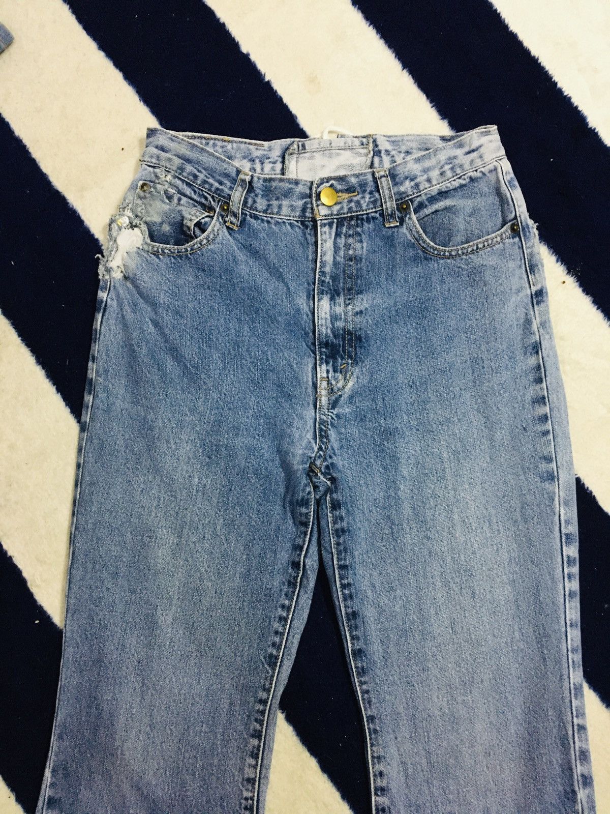 Jean Apres Jour Distressed Flare Jeans (16) Size 27" / US 4 / IT 40 - 12 Thumbnail