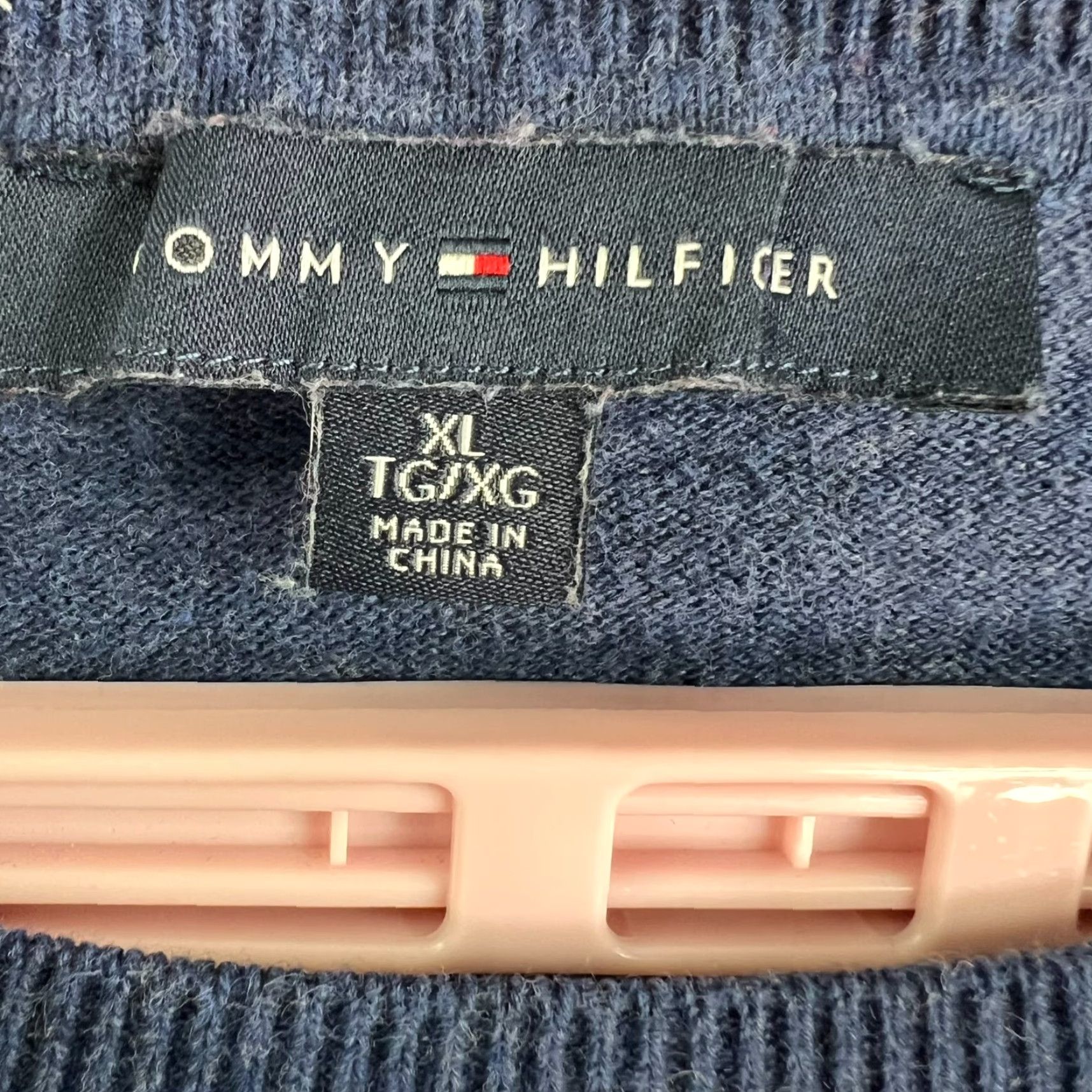 Tommy Hilfiger Tommy Hilfiger Love Knit Sweater Crew Neck Striped Blue Logo Pullover Men XL Retro Size US XL / EU 56 / 4 - 3 Thumbnail
