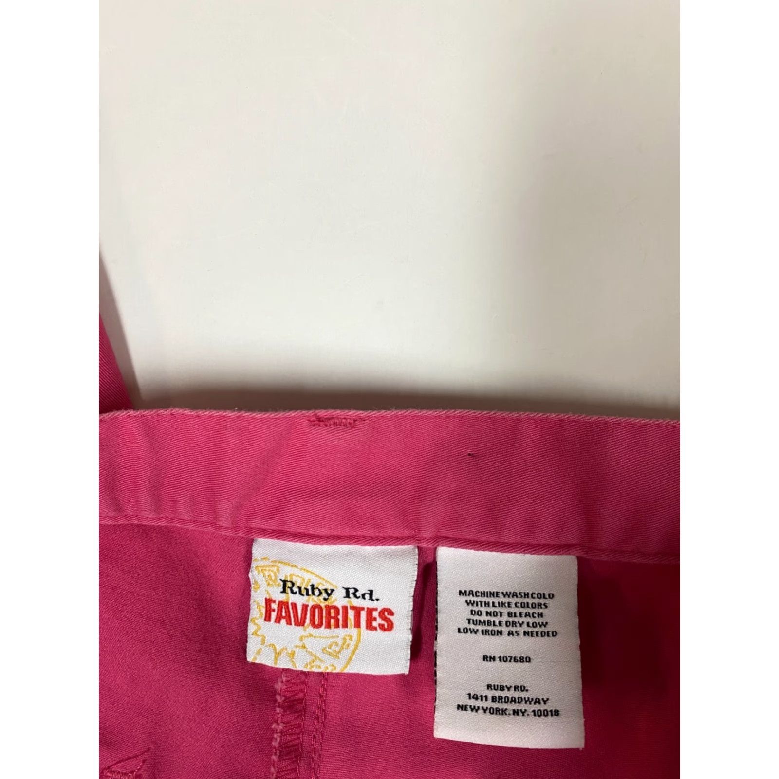 Vintage Ruby Rd Womens Pants 36x24 Pink Straight Chino Cotton Spandex Knit Casual Slimming Regular 24 Inseam Womens Pants Regular Rise Size 25" / US 0 / IT 36 - 3 Thumbnail
