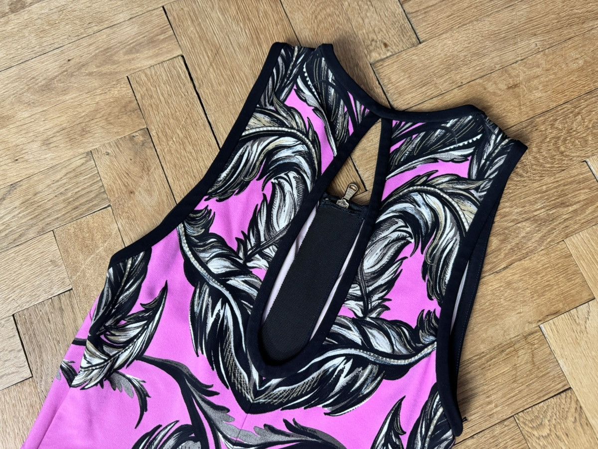 Roberto Cavalli Roberto Cavalli Pink Feathers Print Zip Dress IT42 ~ S-M Size M / US 6-8 / IT 42-44 - 12 Thumbnail