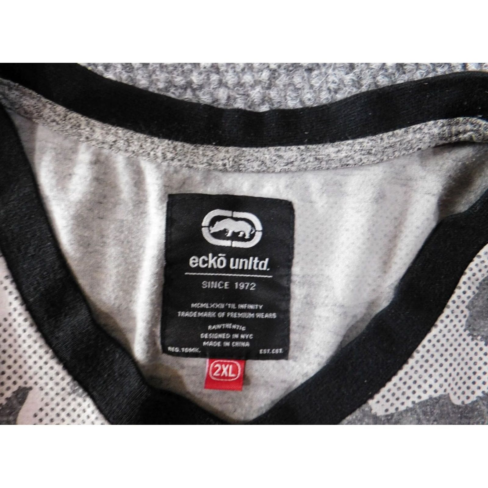 Ecko Unltd. Ecko Unltd Shirt 2XL Gray V-Neck Camouflage Logo Hip Hop Short Sleeve Vintage No Size US XXL / EU 58 / 5 - 7 Thumbnail