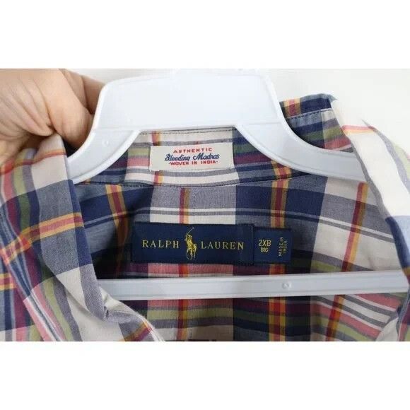 Polo Ralph Lauren Vintage Ralph Lauren India Madras Plaid Button Shirt Size US XXL / EU 58 / 5 - 7 Thumbnail