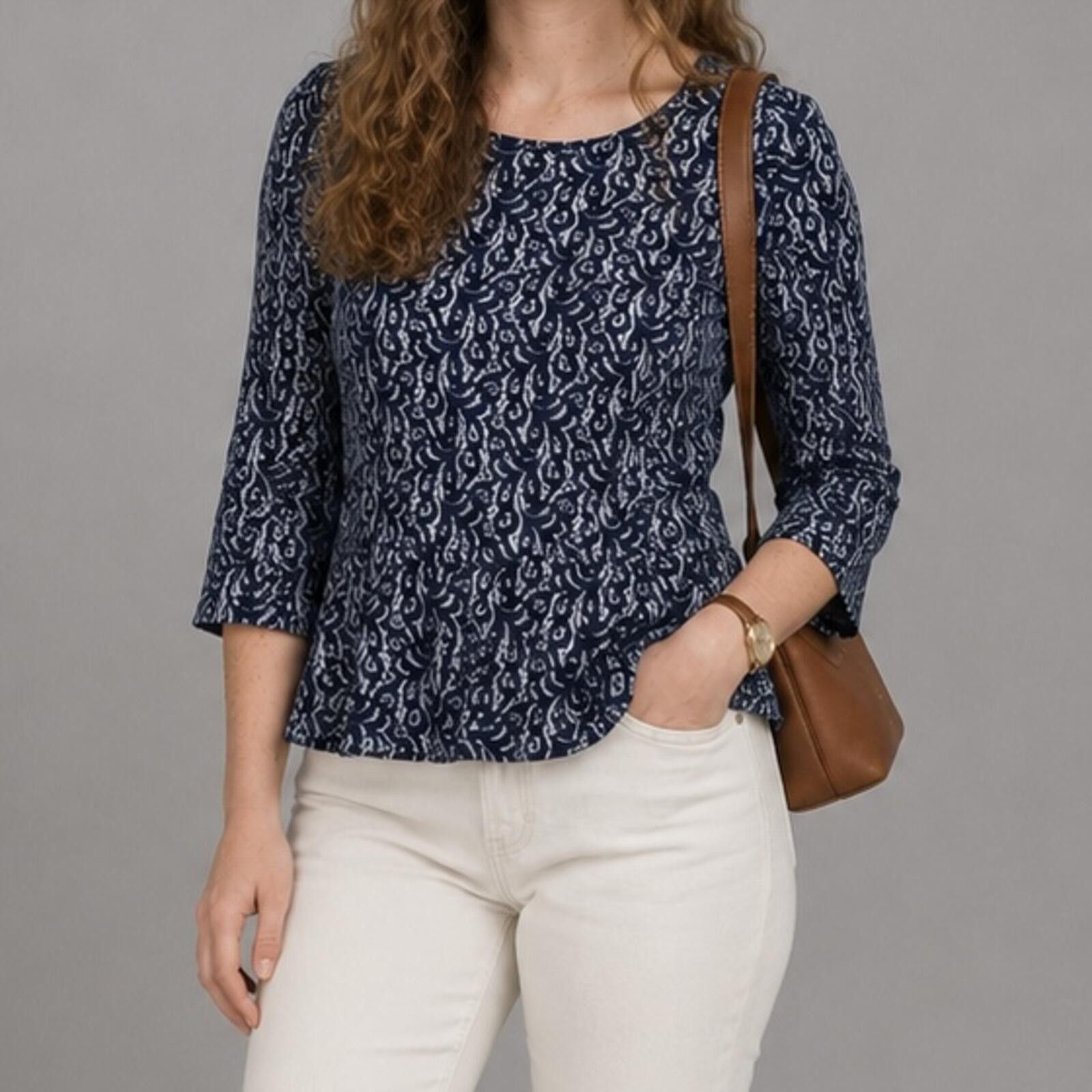 J.Crew J Crew Black Peplum Lace Blouse Top Womens Medium Size M / US 6-8 / IT 42-44 - 2 Thumbnail