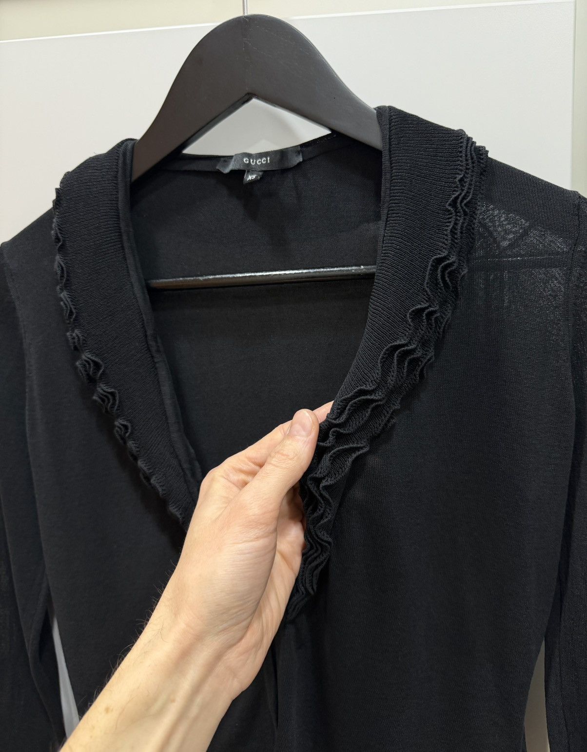 Gucci GUCCI by Tom Ford FW2000 Sheer Silk Hook Cropped Cardigan XS Size XS / US 0-2 / IT 36-38 - 17 Thumbnail