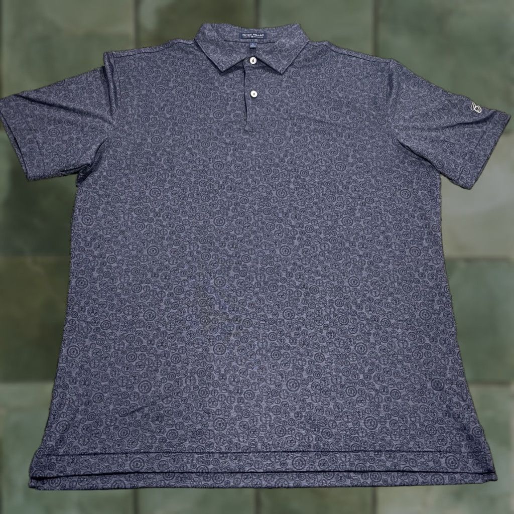 Peter Millar Peter Millar Crown Crafted Shirt Mens Large Clock Pattern Polo Size US L / EU 52-54 / 3 - 1 Thumbnail