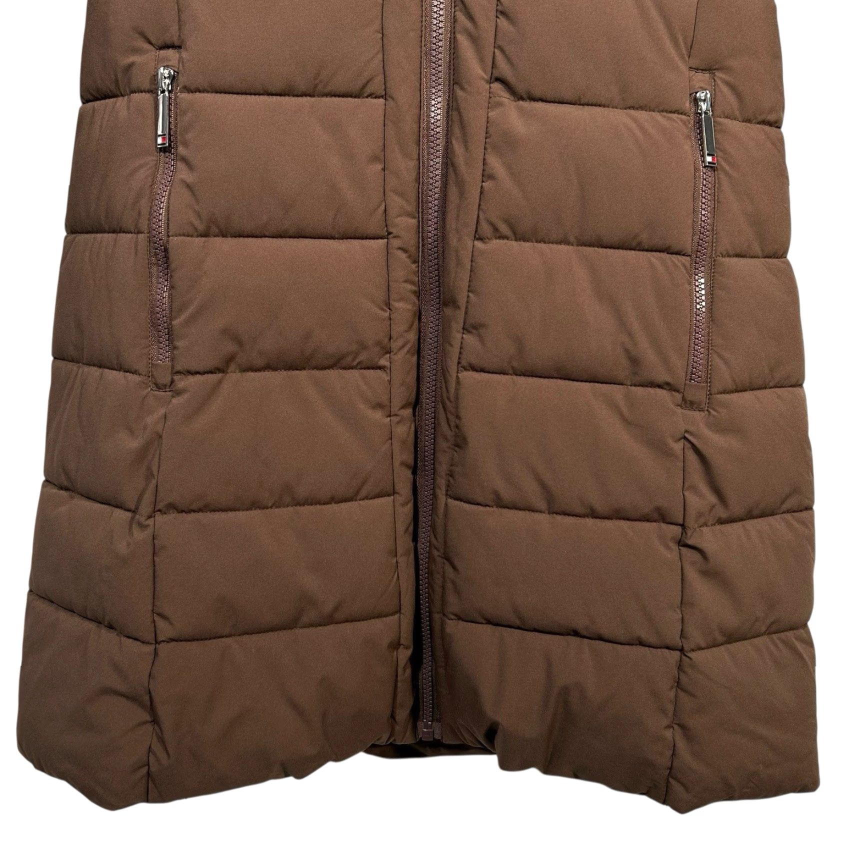 Tommy Hilfiger Tommy Hilfiger Womens Long Puffer Jacket Winter Coat Size S Brown Zip Pockets Size S / US 4 / IT 40 - 6 Thumbnail
