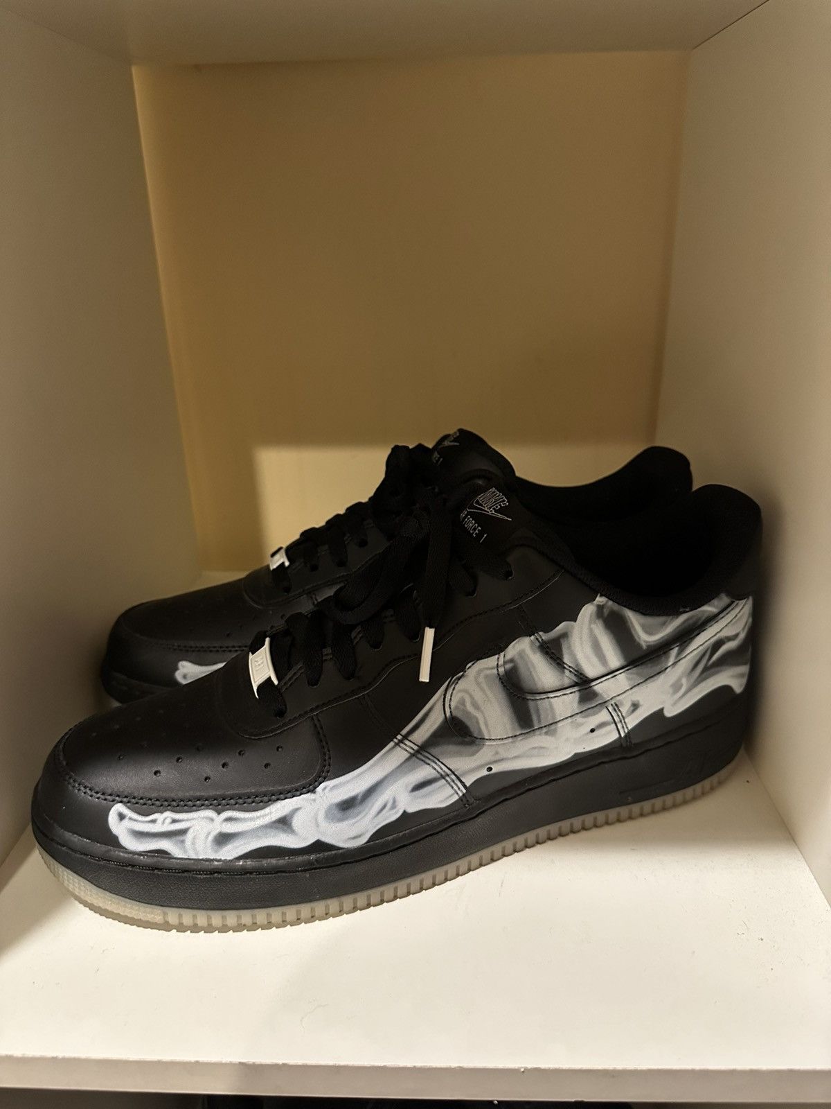 Nike Size 13 - Nike Air Force 1'07 QS Black Skeleton Size US 13 / EU 46 - 3 Thumbnail