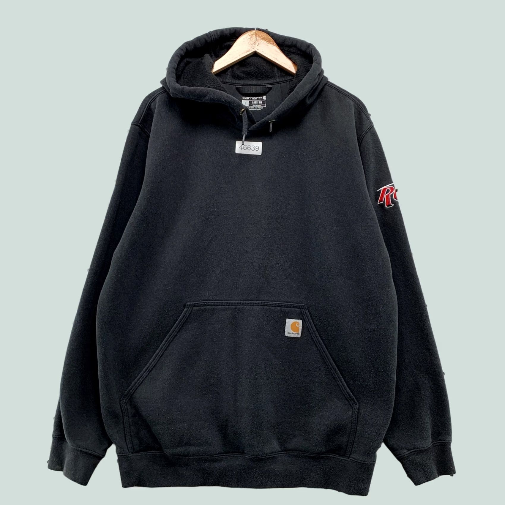 Carhartt Carhartt Hoodie Sweatshirt Men Large Black Loose Fit RCI Embroidered Size US L / EU 52-54 / 3 - 1 Thumbnail