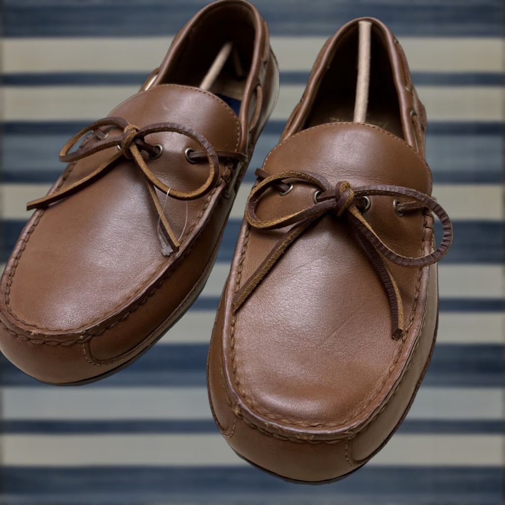 Polo Ralph Laurent Roberts Driver Moccasin Leather Shoes Tan Nwob Size 13, Men's