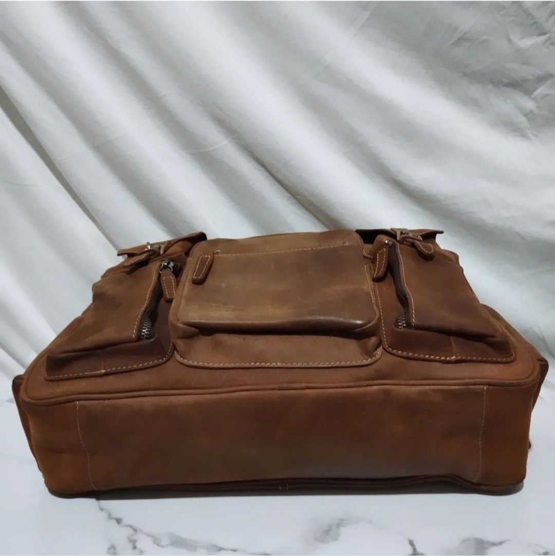 Genuine Leather Crazy Horse Durable Large Travel Messenger Bag Size ONE SIZE - 10 Thumbnail