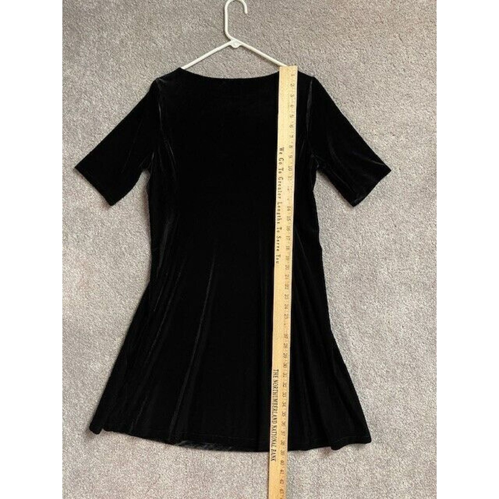 Lands' End Lands End Black Velvet Dress L 14-16 Vintage Goth Whimsigoth Size L / US 10 / IT 46 - 4 Thumbnail