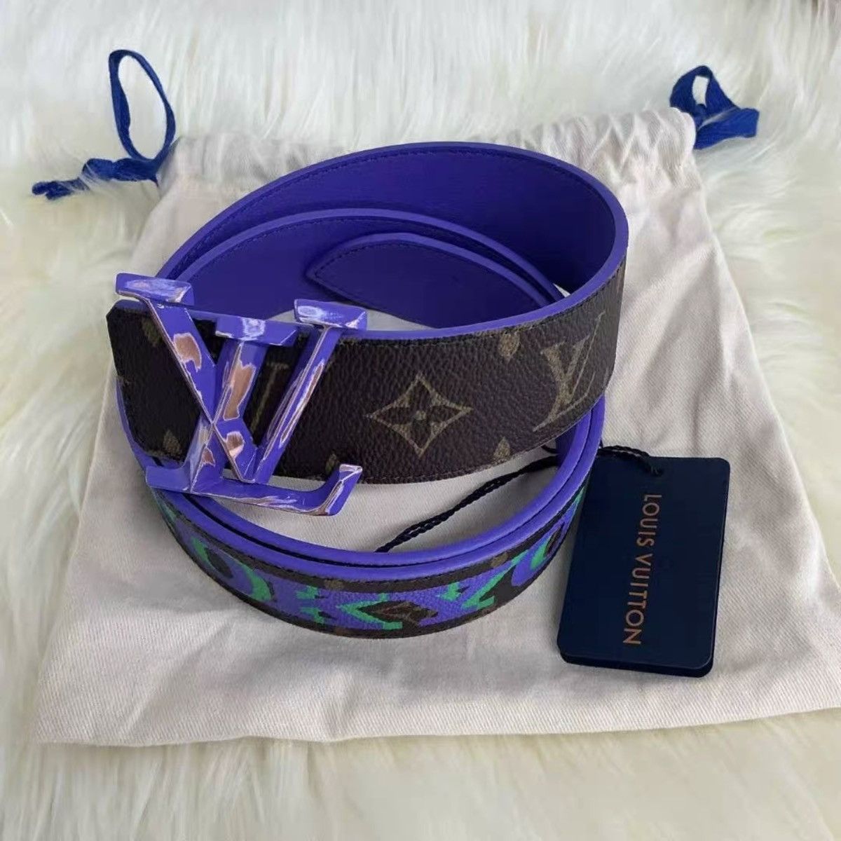 Louis Vuitton Louis Vuitton Virgil Abloh Purple Monogram Chain Belt -Tokyo Size ONE SIZE - 2 Thumbnail