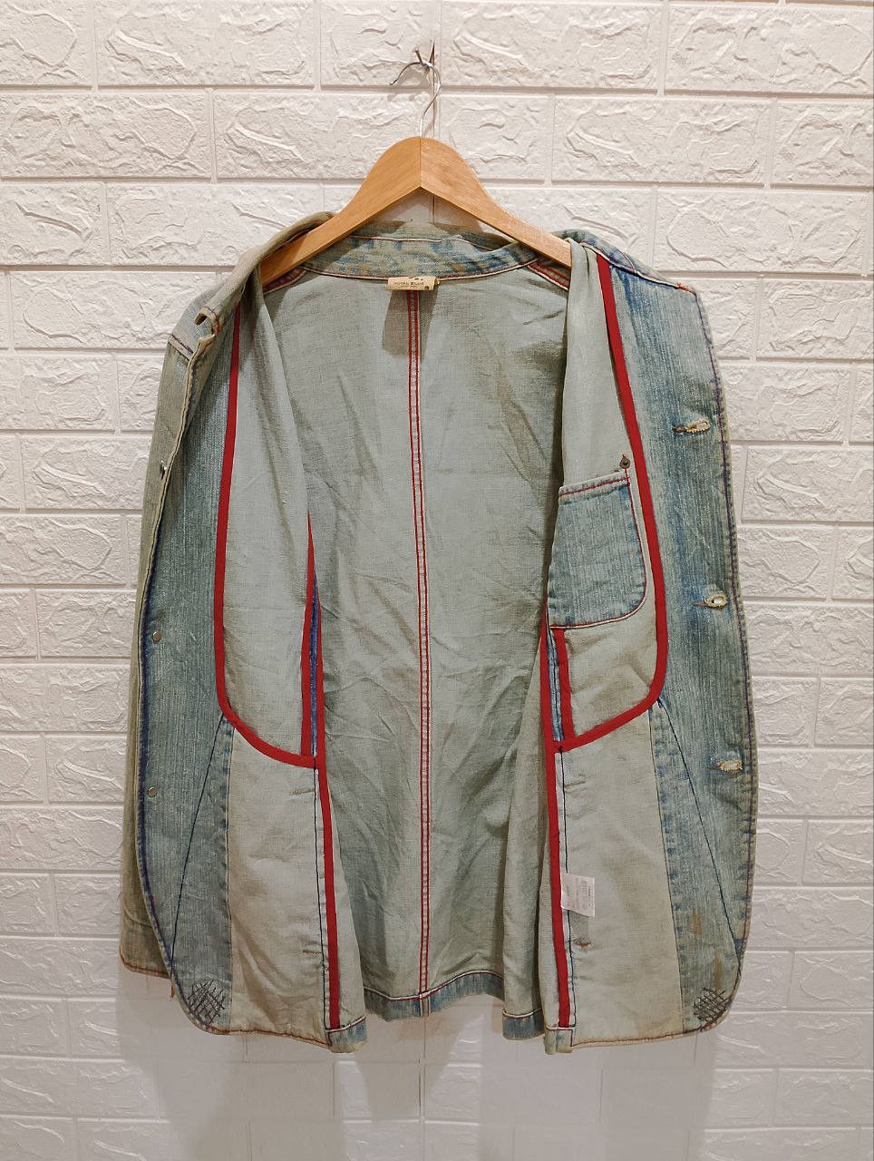 Japanese Brand Vintage ROYAL BLUE Distressed Denim Jacket Size L / US 10 / IT 46 - 5 Thumbnail