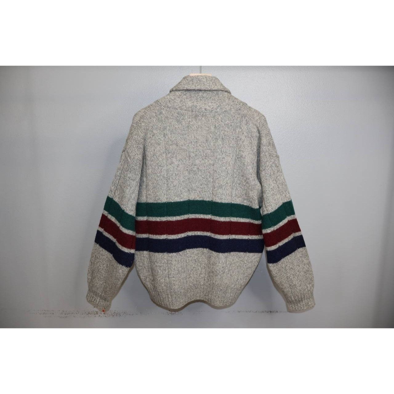 Eddie Bauer Vintage 1990s Eddie Bauer Mens Striped Wool Cowl Neck Size US L / EU 52-54 / 3 - 9 Thumbnail