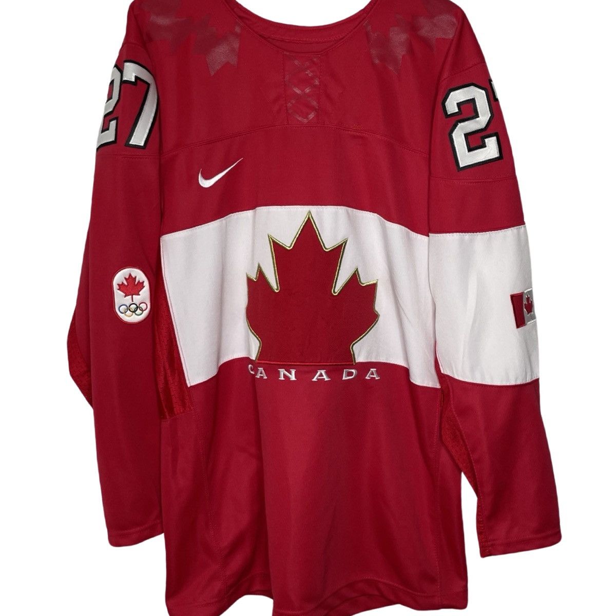 image of Hockey Jersey x Nike 2014 Team Canada Olympic Jersey Pietrangelo Sochi in Red, Men's (Size XL)