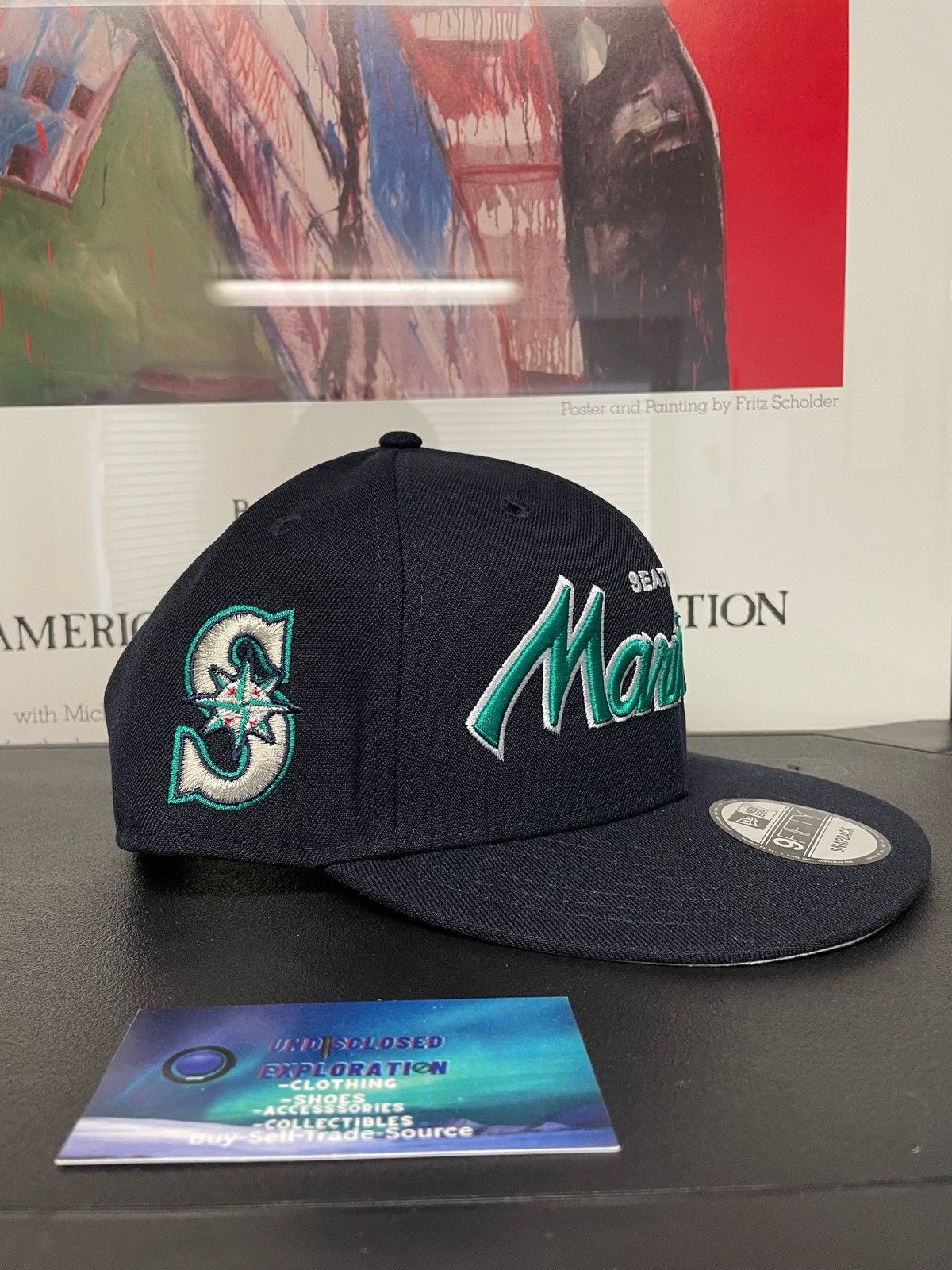 New Era Seattle Mariners wordmark new era hat Size ONE SIZE - 2 Thumbnail