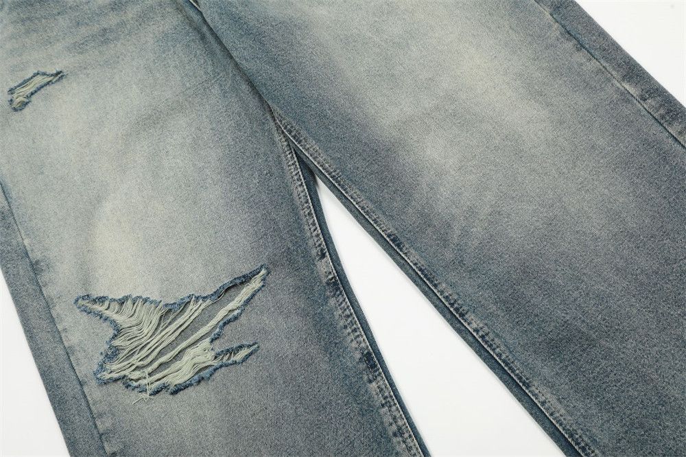 Jean Men's American loose casual washed distressed jeans Size US 32 / EU 48 - 4 Thumbnail