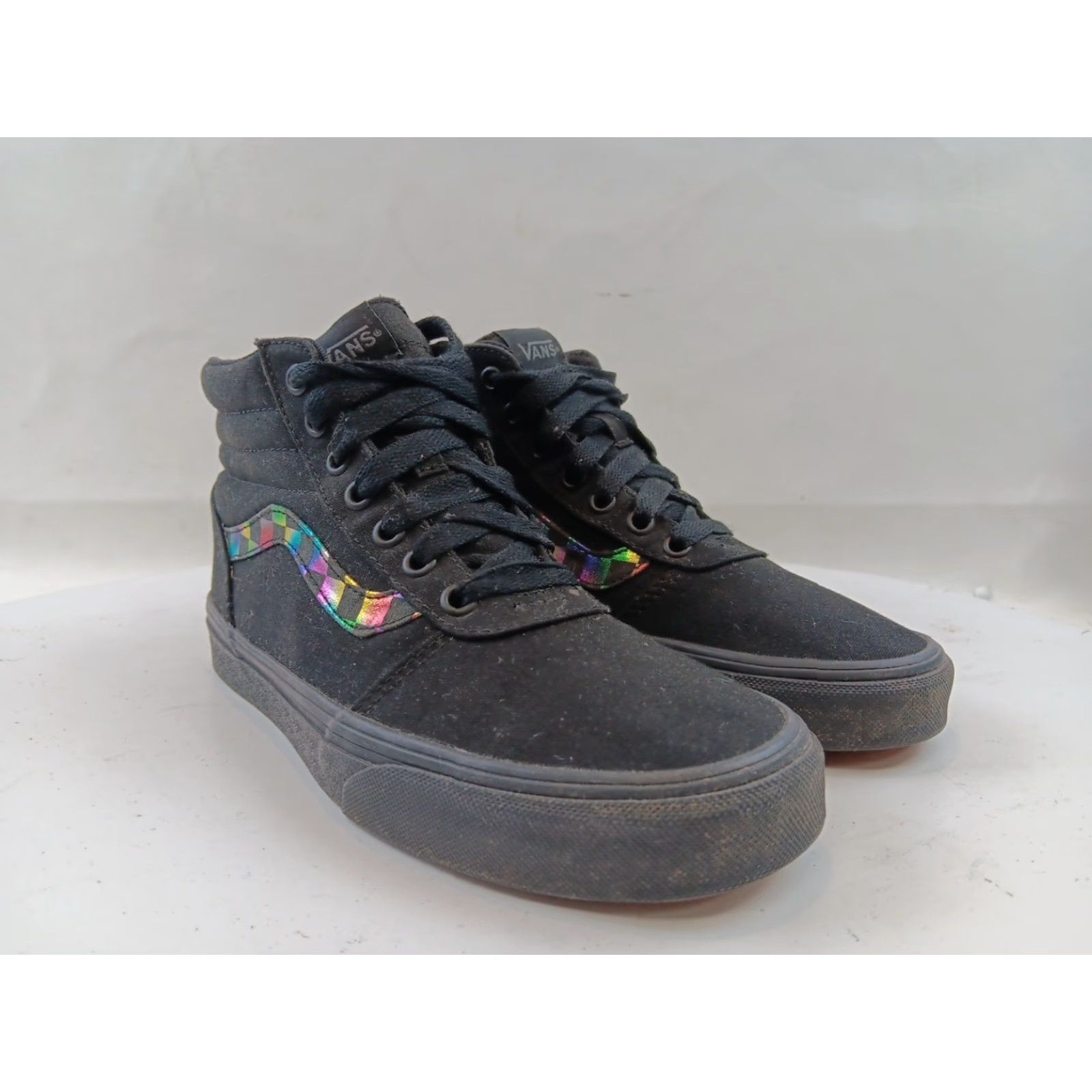 Vans VANS Ward Iridescent Check Shoes Women's Size 8 Black Multicolor Hi Top Skate Shoe Size M / US 6-8 / IT 42-44 - 4 Thumbnail