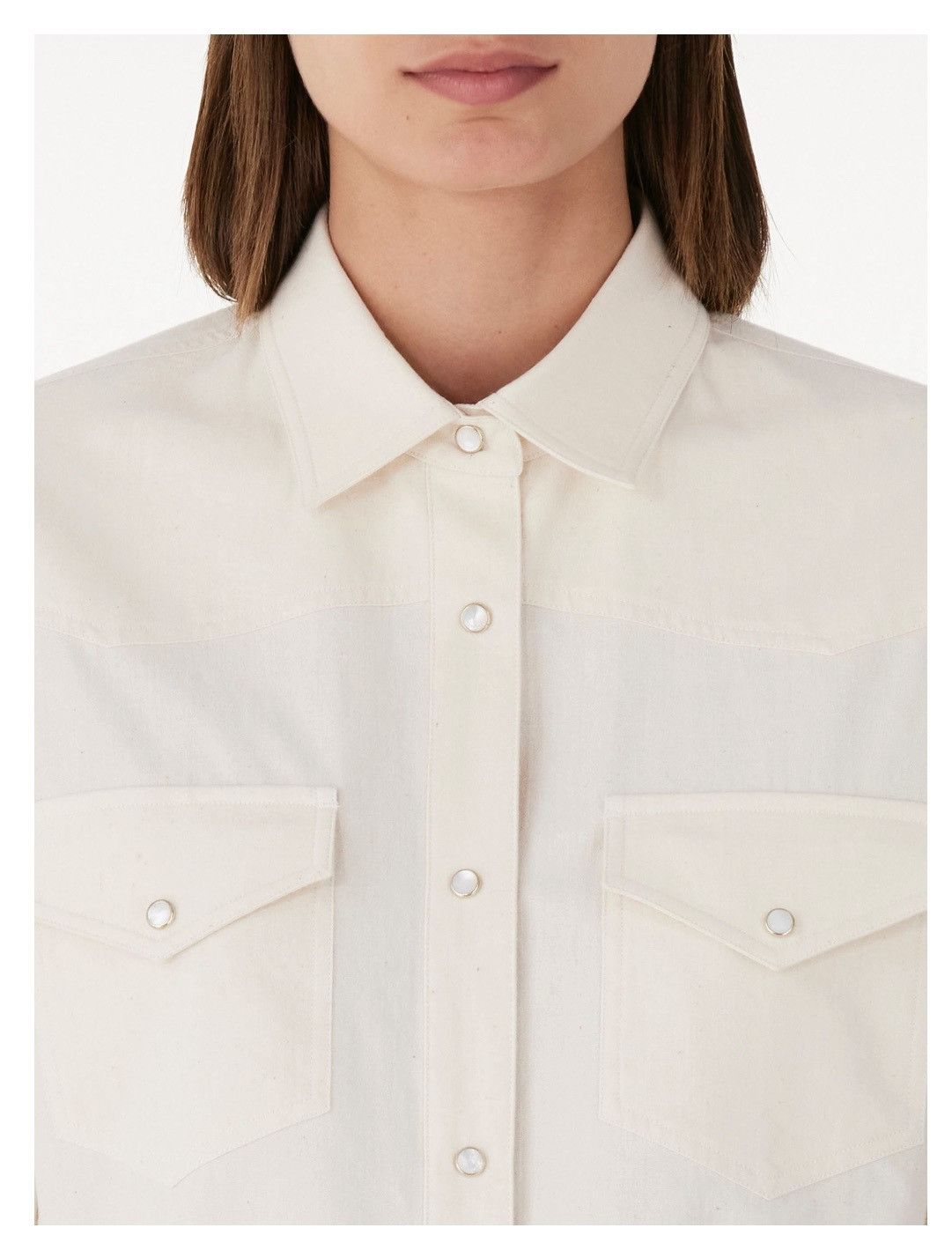 Loro Piana o1srvl11e0725 FAM8913 Yelena Cotton Shirt in Off White Size L / US 10 / IT 46 - 4 Thumbnail