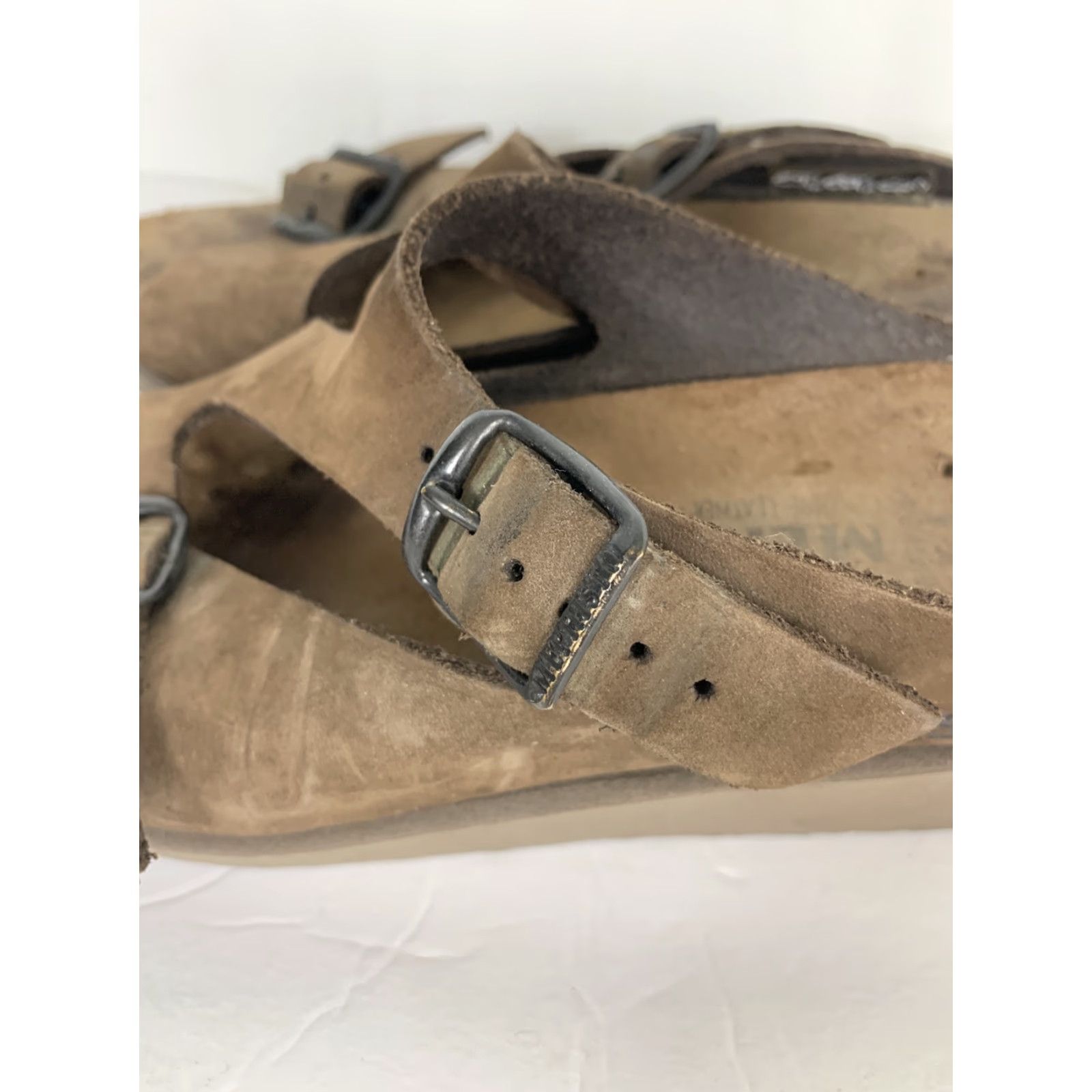 Mephisto Mephisto Sandal Womens 36 Leather Double Buckle Brown Wedge Slip-On Shoes Men? Size US 6 / IT 36 - 6 Thumbnail