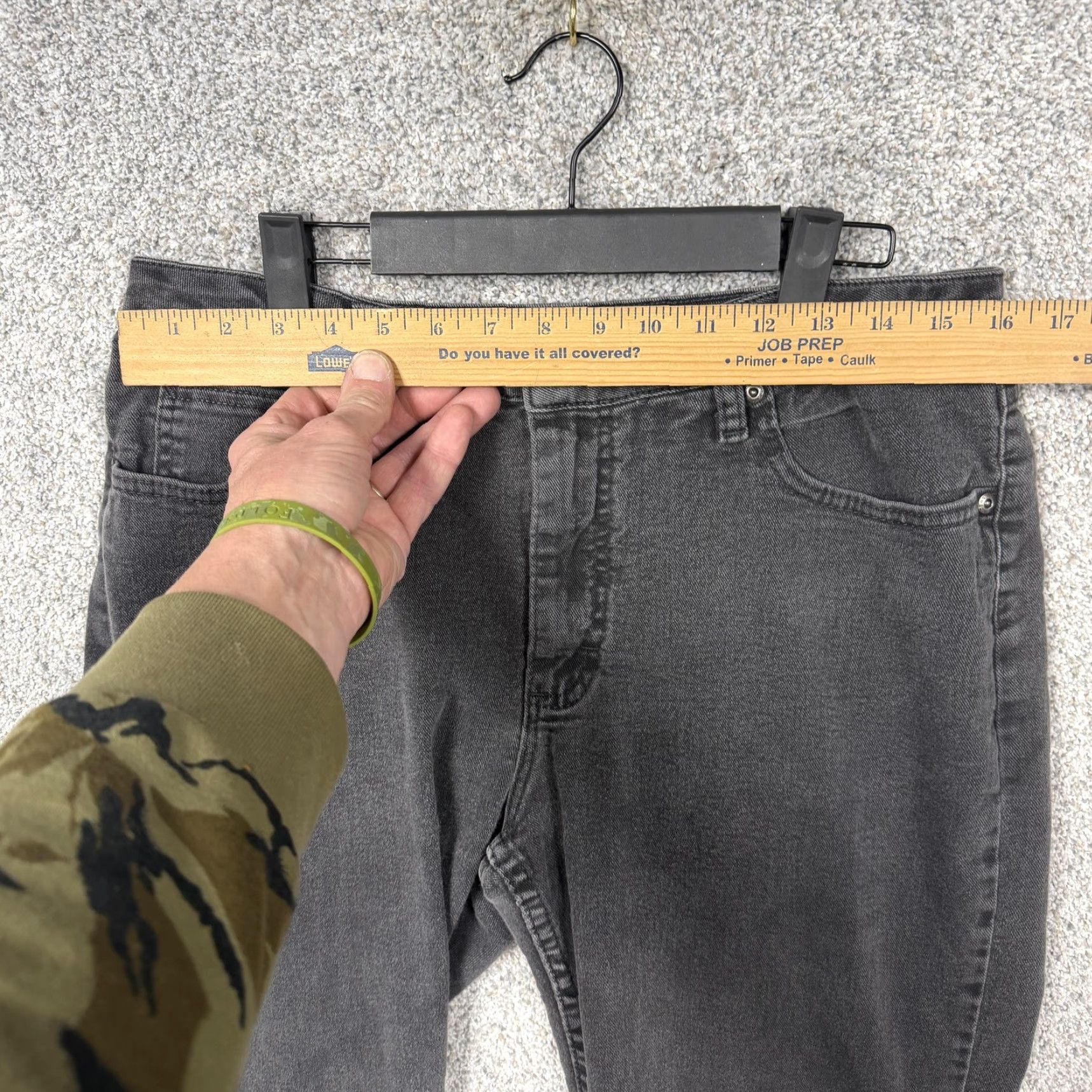Vintage Riders By Lee Jeans Womens 12M 32x28 Dark Gray Denim Fairygrunge Utility Y2K Size 34" / US 12 / IT 48 - 2 Thumbnail