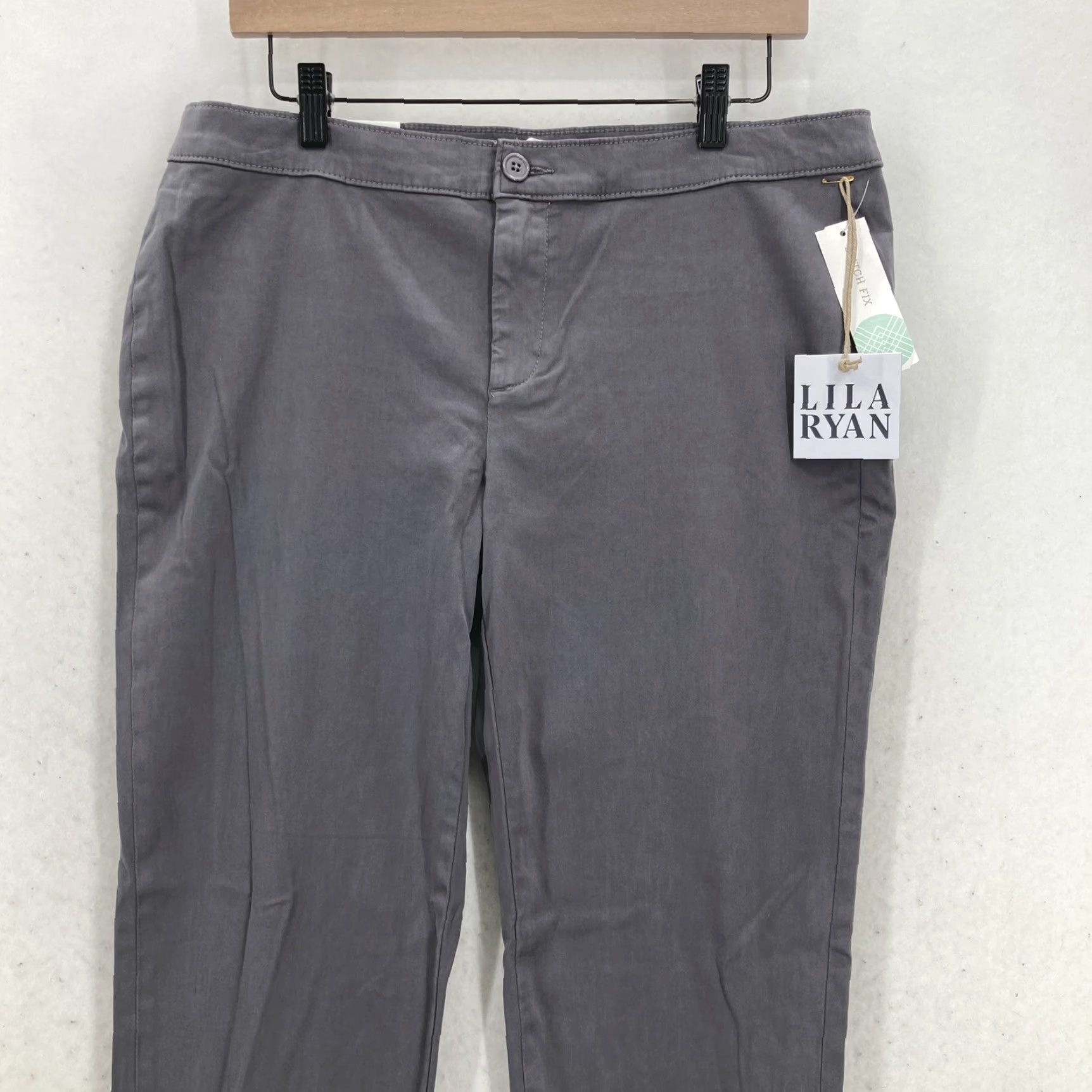 Vintage Lila Ryan Pants Womens 14 Grey Zuri Skinny Tapered Trouser Stretch Workwear Casual Size 36" / US 14 / IT 50 - 2 Thumbnail