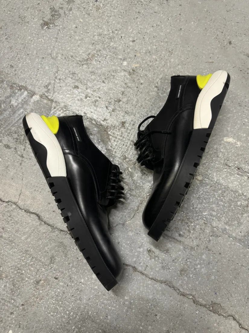 Dior × Vintage Christian Dior Yellow & Black Derby Leather Shoes by Kim Jones Size US 7.5 / EU 40-41 - 7 Thumbnail