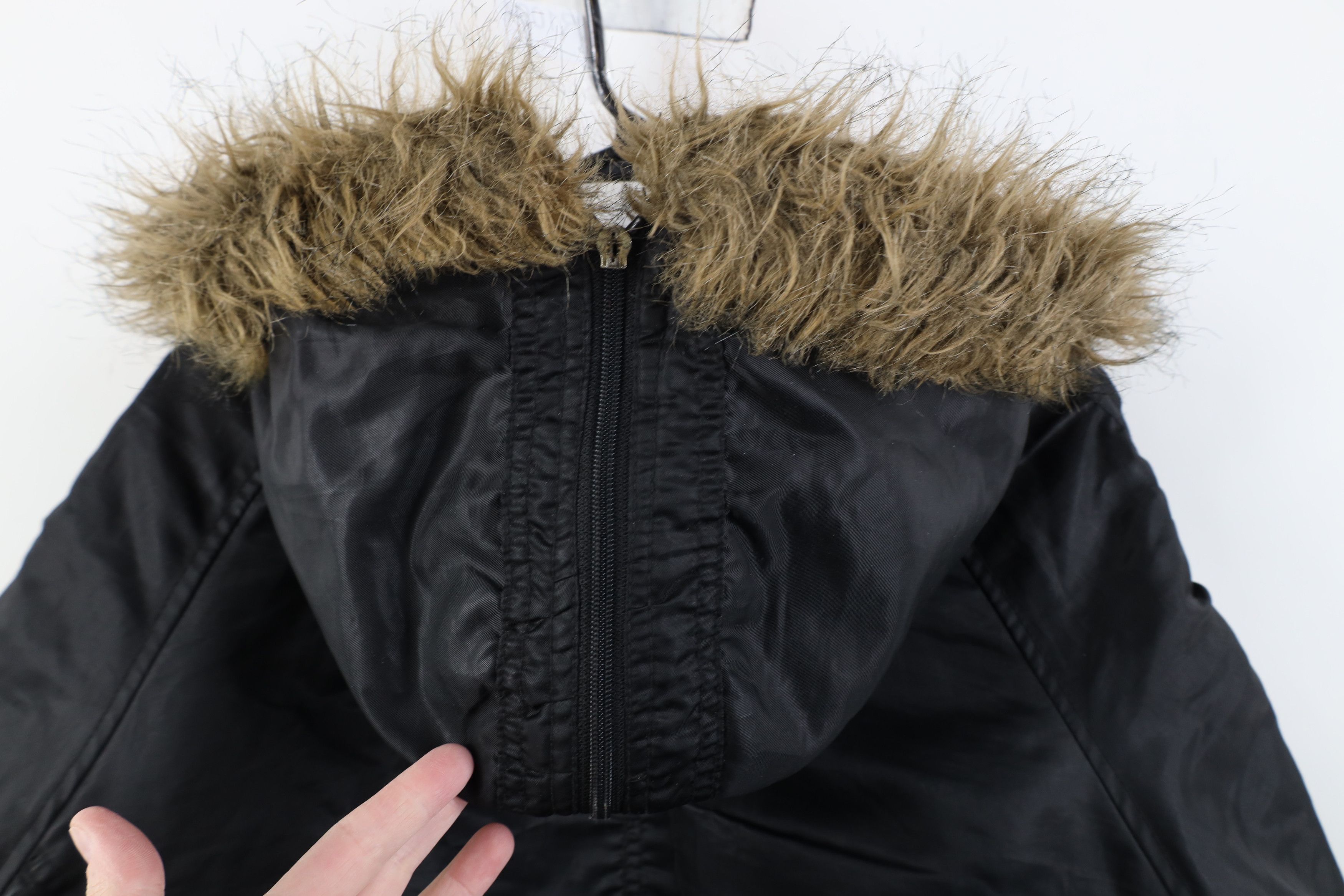 Southpole Vintage 90s Y2K Southpole Caped Hood Babydoll Jacket Black Size XL / US 12-14 / IT 48-50 - 13 Thumbnail