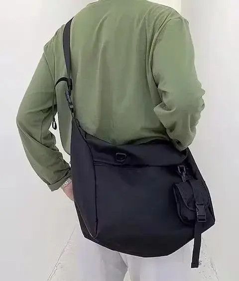 Fashion Y2K Waterproof Crossbody Messenger Bag in Black, Men's