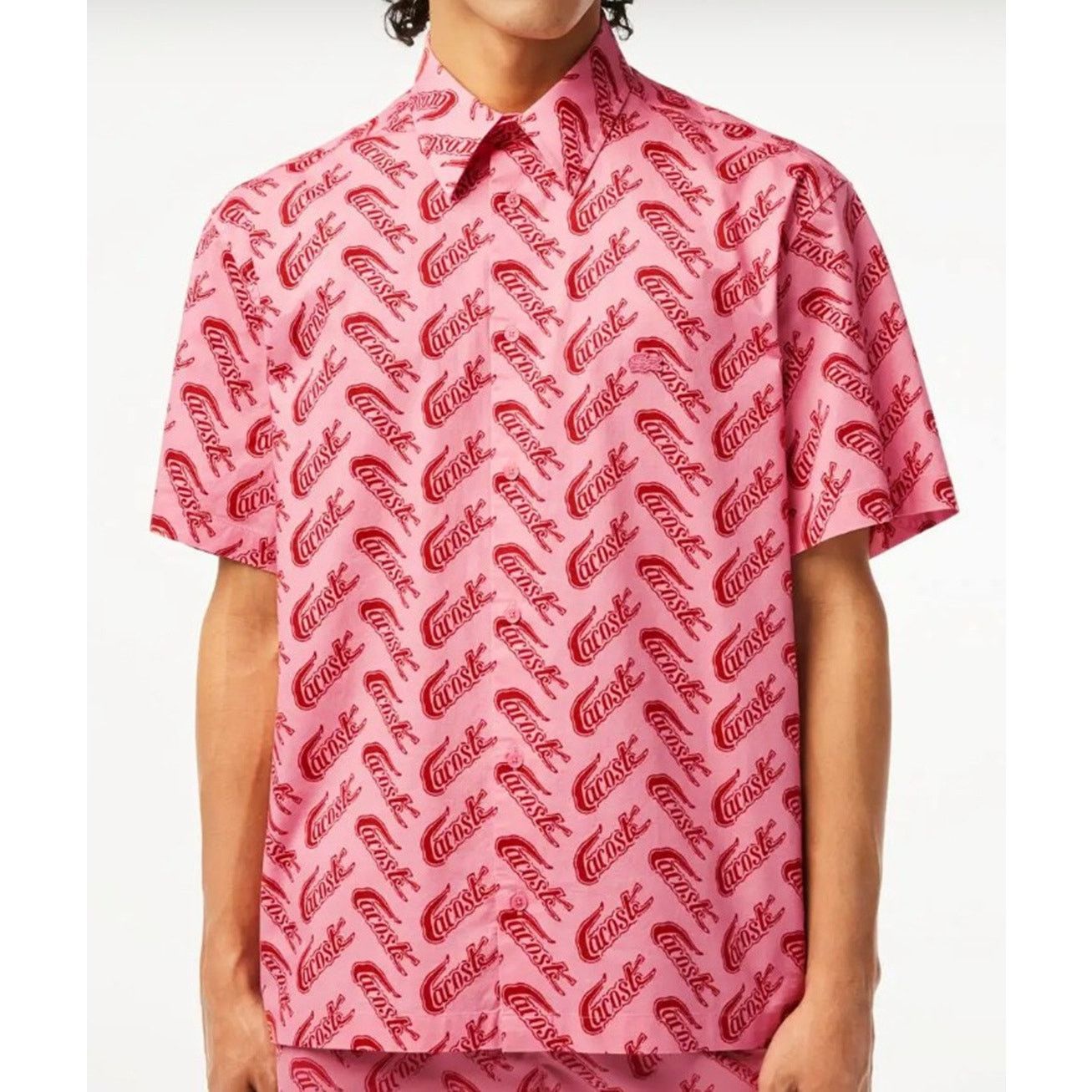 Lacoste Lacoste Short Sleeve Relaxed Button Shirt Lighthouse Red XL Size US XL / EU 56 / 4 - 1 Thumbnail