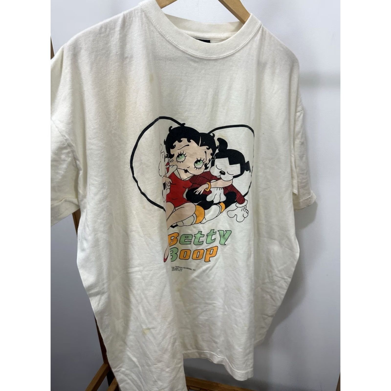 Vintage VTG Betty Boop Pudgy Bimbo Heart Cute Kawaii Baggy Syndicate T-Shirt Size XXXL Men's White Shirt 3XL Shoes? Size US XXL / EU 58 / 5 - 5 Thumbnail