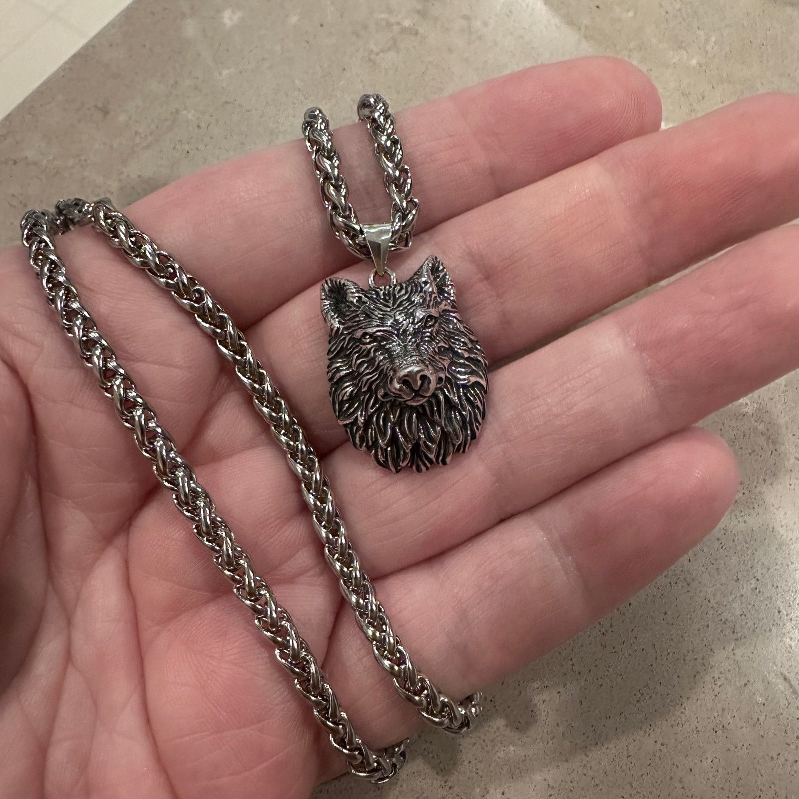 Other Sterling Silver Wolf Head Necklace Size ONE SIZE - 2 Thumbnail
