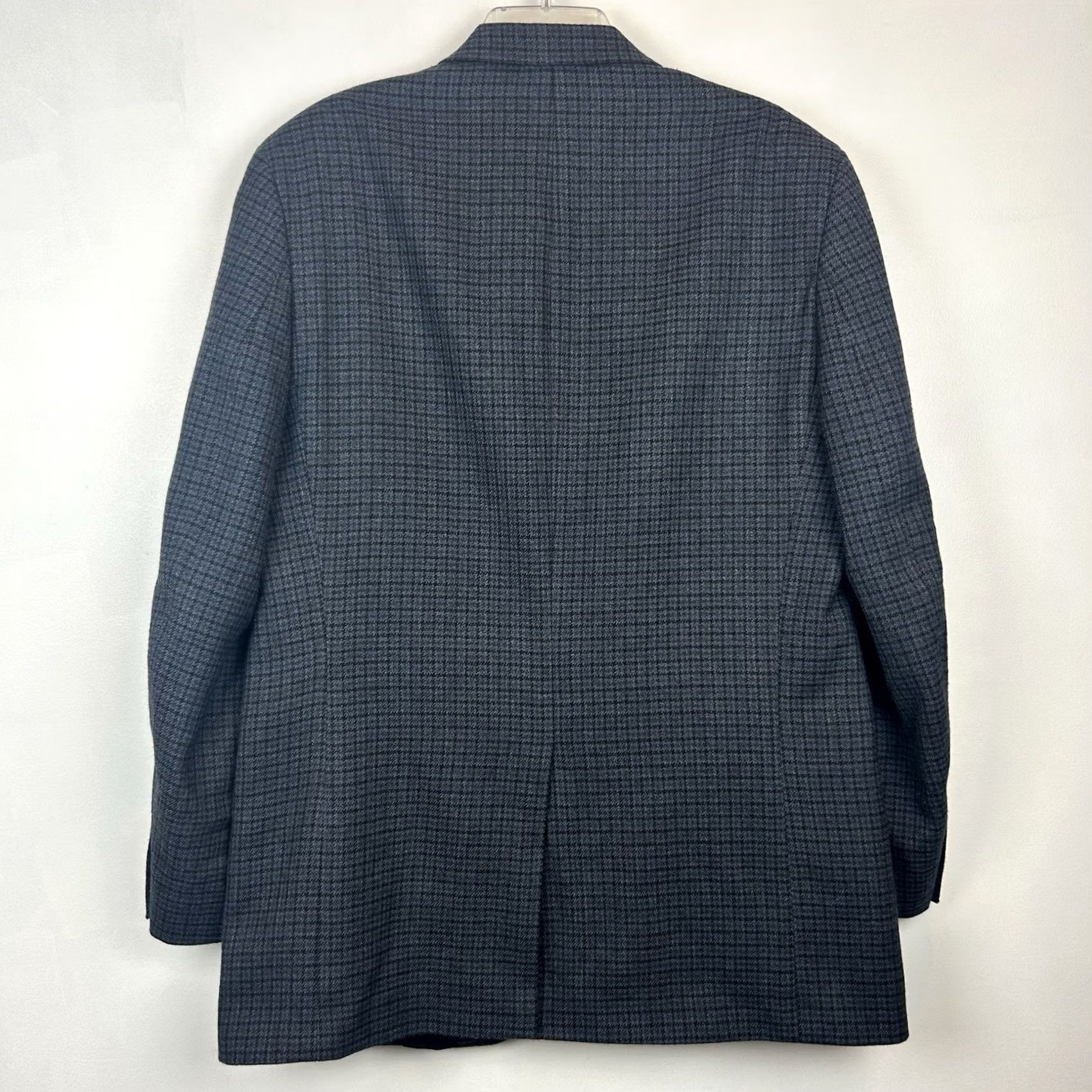 Chaps Chaps Sport Coat Mens 42 Blue Wool Plaid Blazer Single-Breasted Two-Button Notch Lapel Long Size 42R - 2 Thumbnail