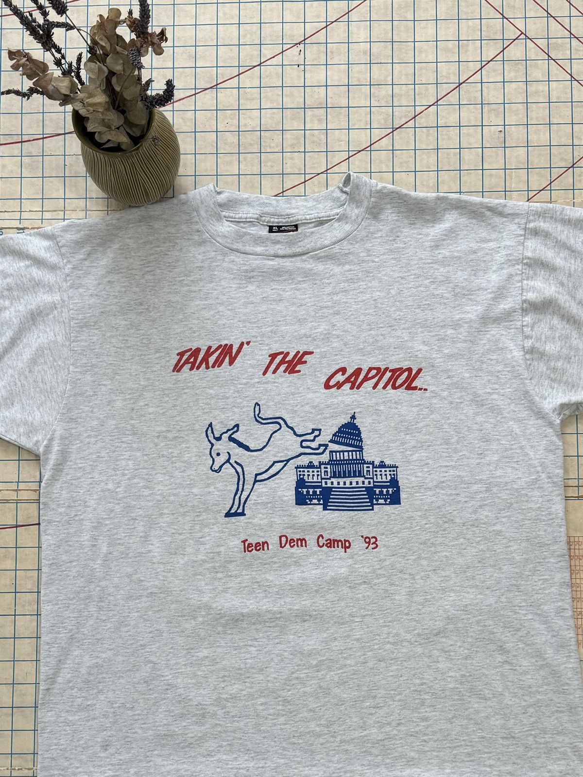 Other × Vintage Vintage Takin’ The Capitol Democratic Camp 93’ Size XL Gray Size US XL / EU 56 / 4 - 3 Thumbnail
