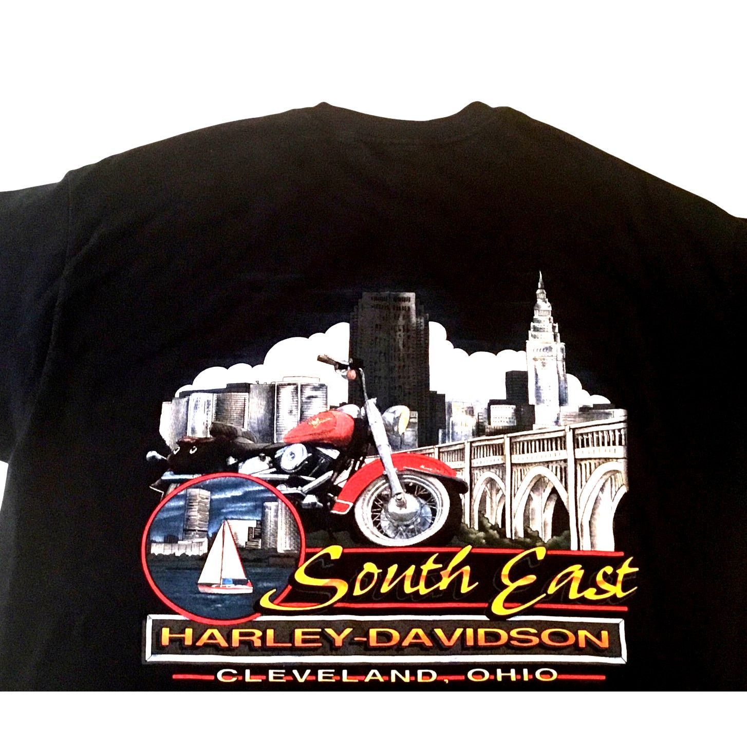 Harley Davidson Harley Davidson T-Shirt Vtg Blk Southeast Cleveland Ohio XL Size US XL / EU 56 / 4 - 4 Thumbnail