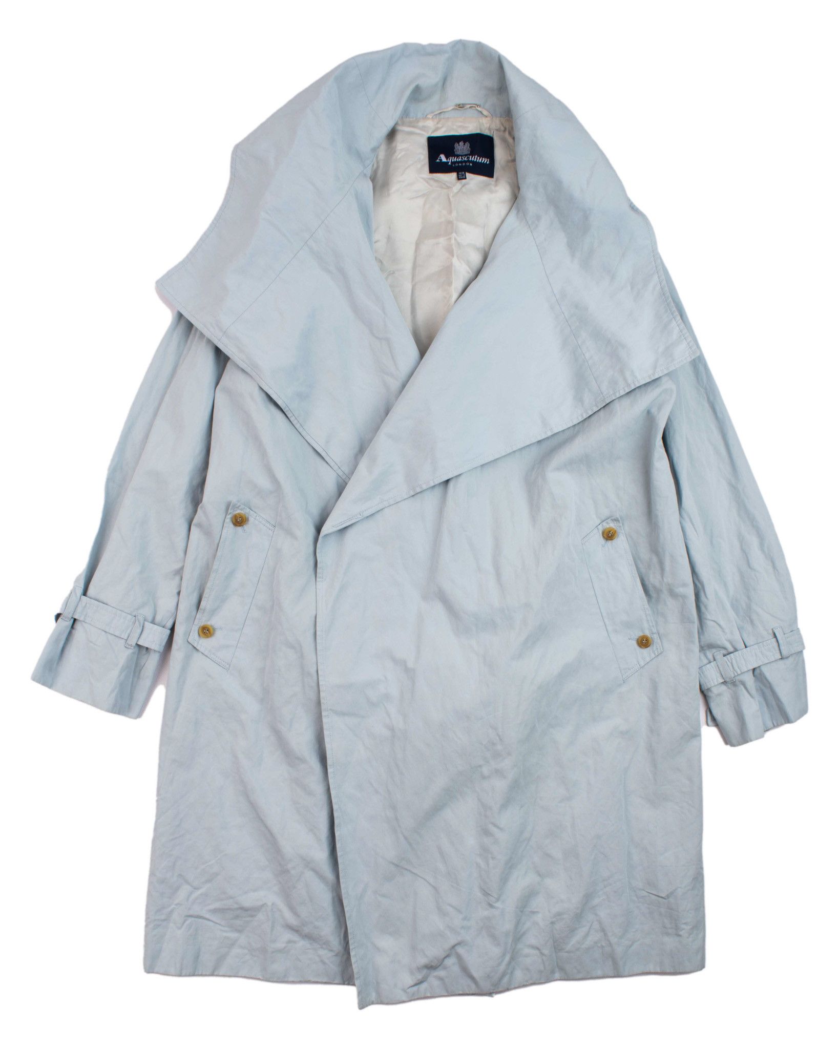 image of Ladies Aquascutum Classic Designers Trench Coat in Blue, Women's (Size XL)