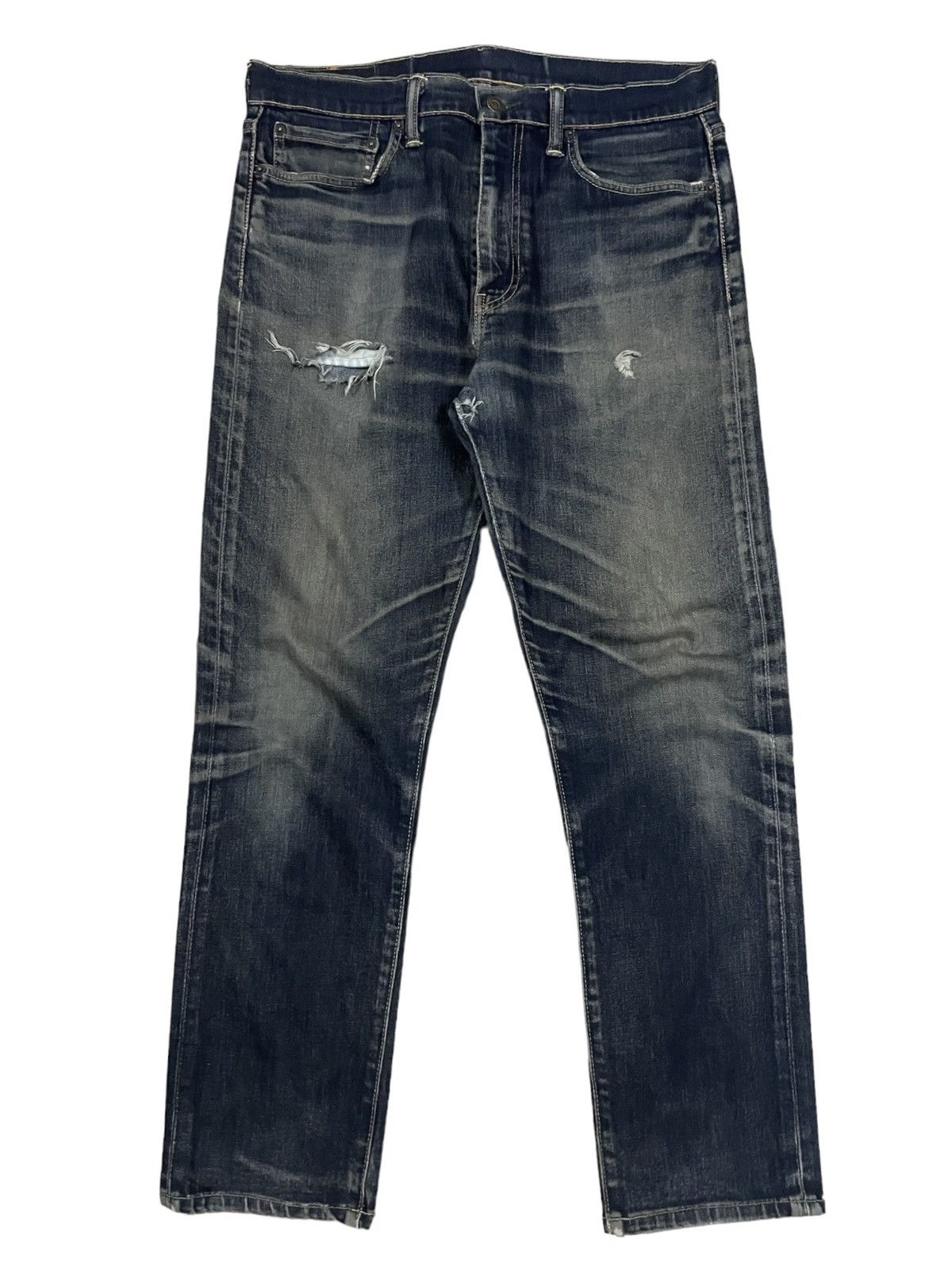 Vintage Levi s 502 Stone Wash Straight Cut Ripped Jeans 273 Bottoms