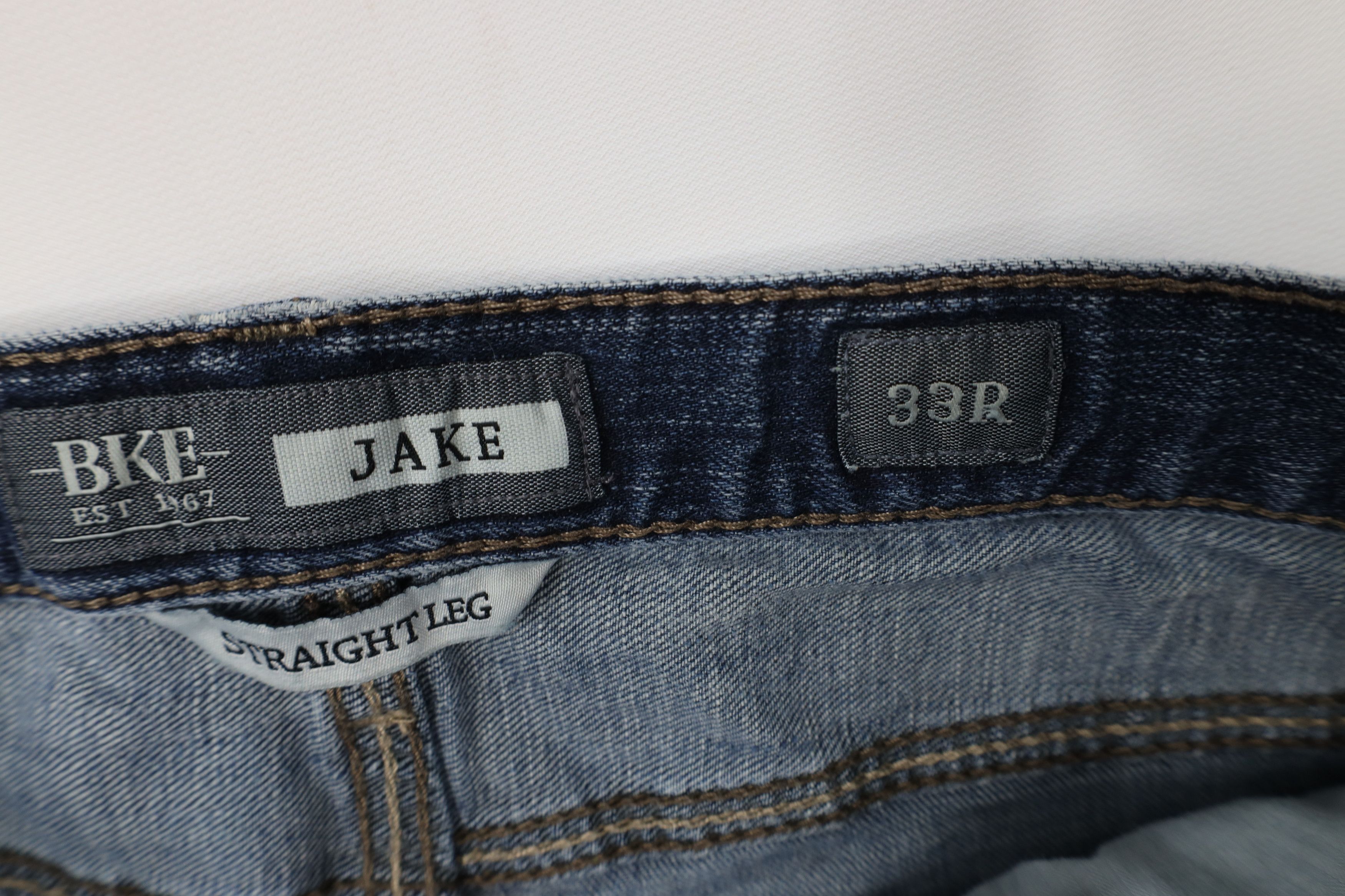 Vintage Buckle BKE Thick Stitch Jake Straight Leg Denim Jeans Blue Size US 33 - 7 Thumbnail