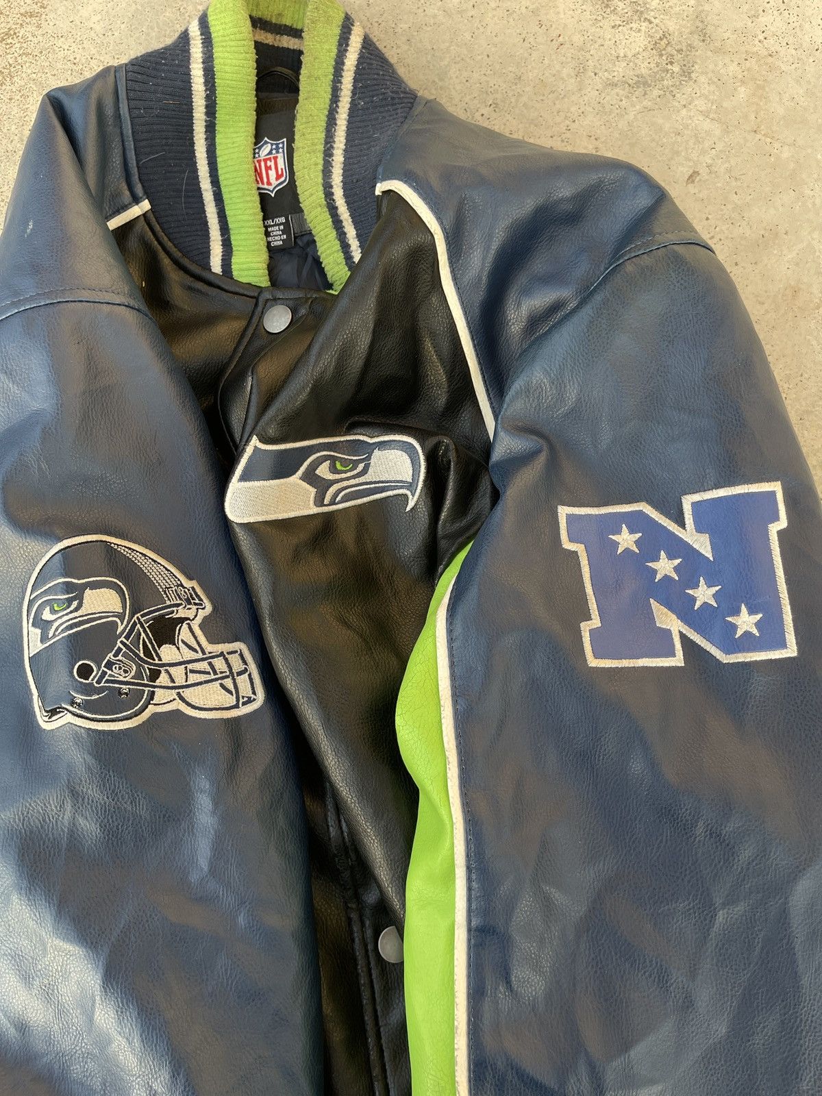 NFL Seattle Seahawks NFL Leather Man Varsity Jacket Size US XXL / EU 58 / 5 - 12 Thumbnail
