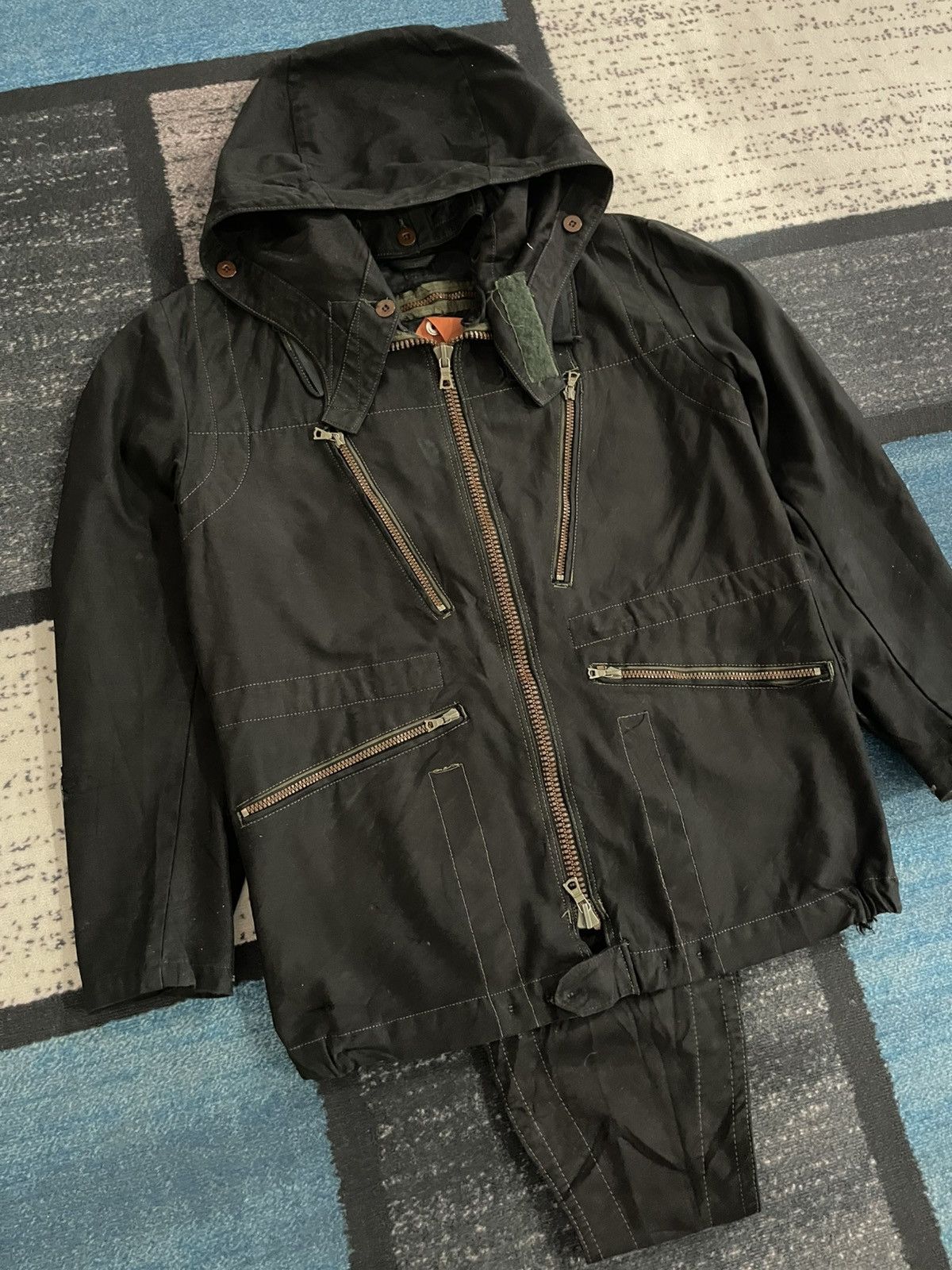 Vintage Vintage C46 70s Swedish Military Hoodie Jacket Size US L / EU 52-54 / 3 - 4 Thumbnail