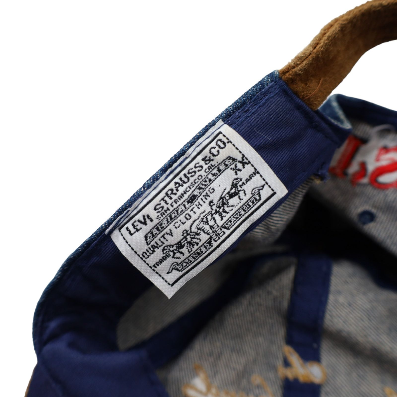 Levi's × Vintage Vintage Levis Denim Spellout Strap Back Hat Size ONE SIZE - 6 Thumbnail