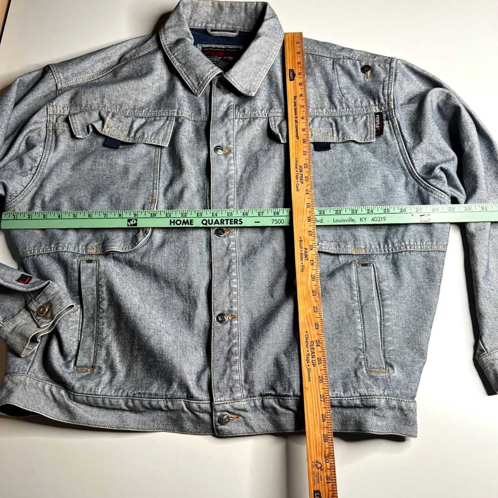 Fubu VINTAGE FUBU Denim Jacket The Collection 3XL Blue 90s Streetwear Oversized Button-Front Casual Mens Size US XXL / EU 58 / 5 - 3 Thumbnail